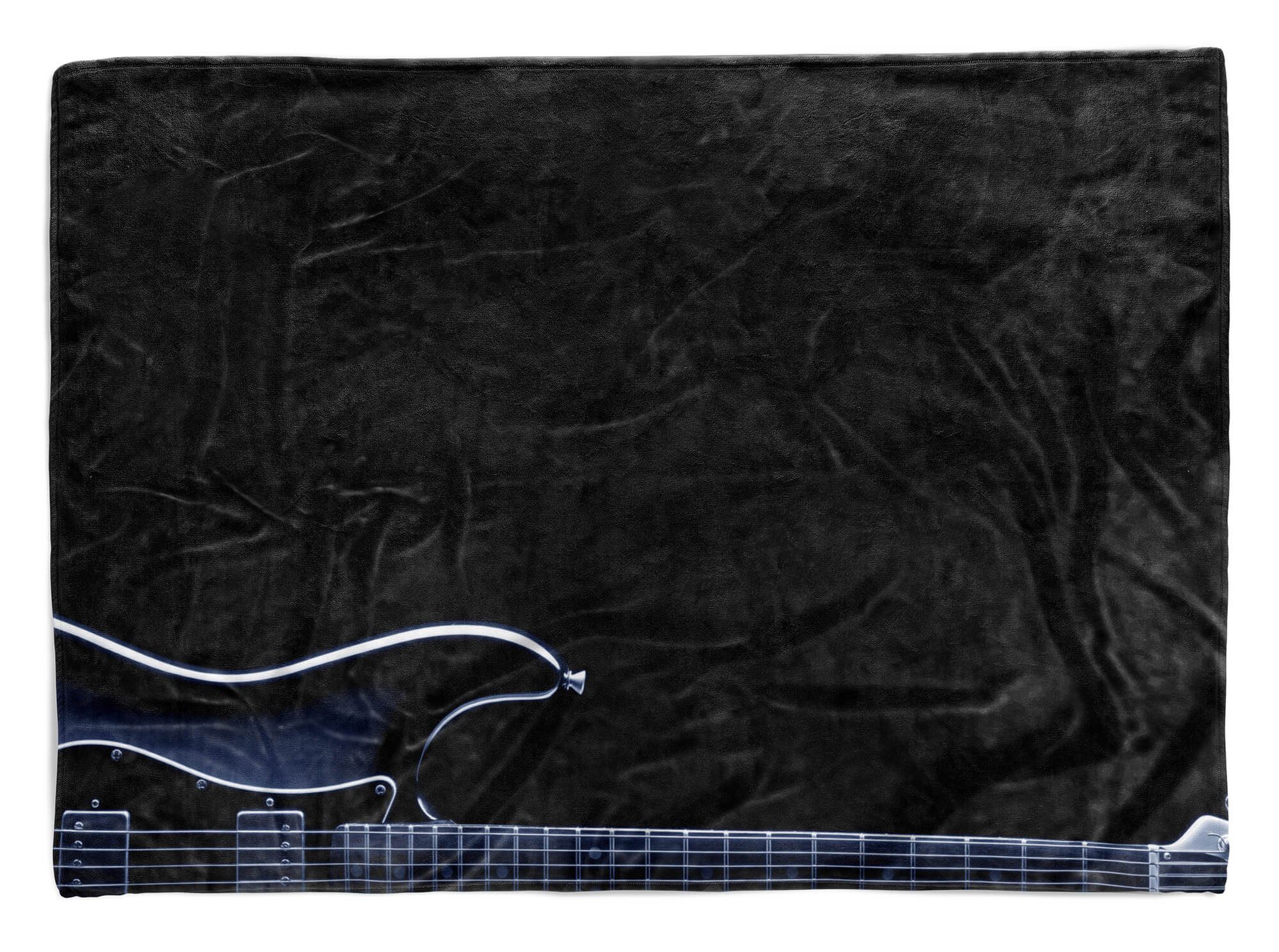 Sinus Art Handtücher Handtuch Strandhandtuch Kuscheldecke Handtuch (1-St), E-Gitarre Gitarre, Fotomotiv mit Baumwolle-Polyester-Mix Saunatuch