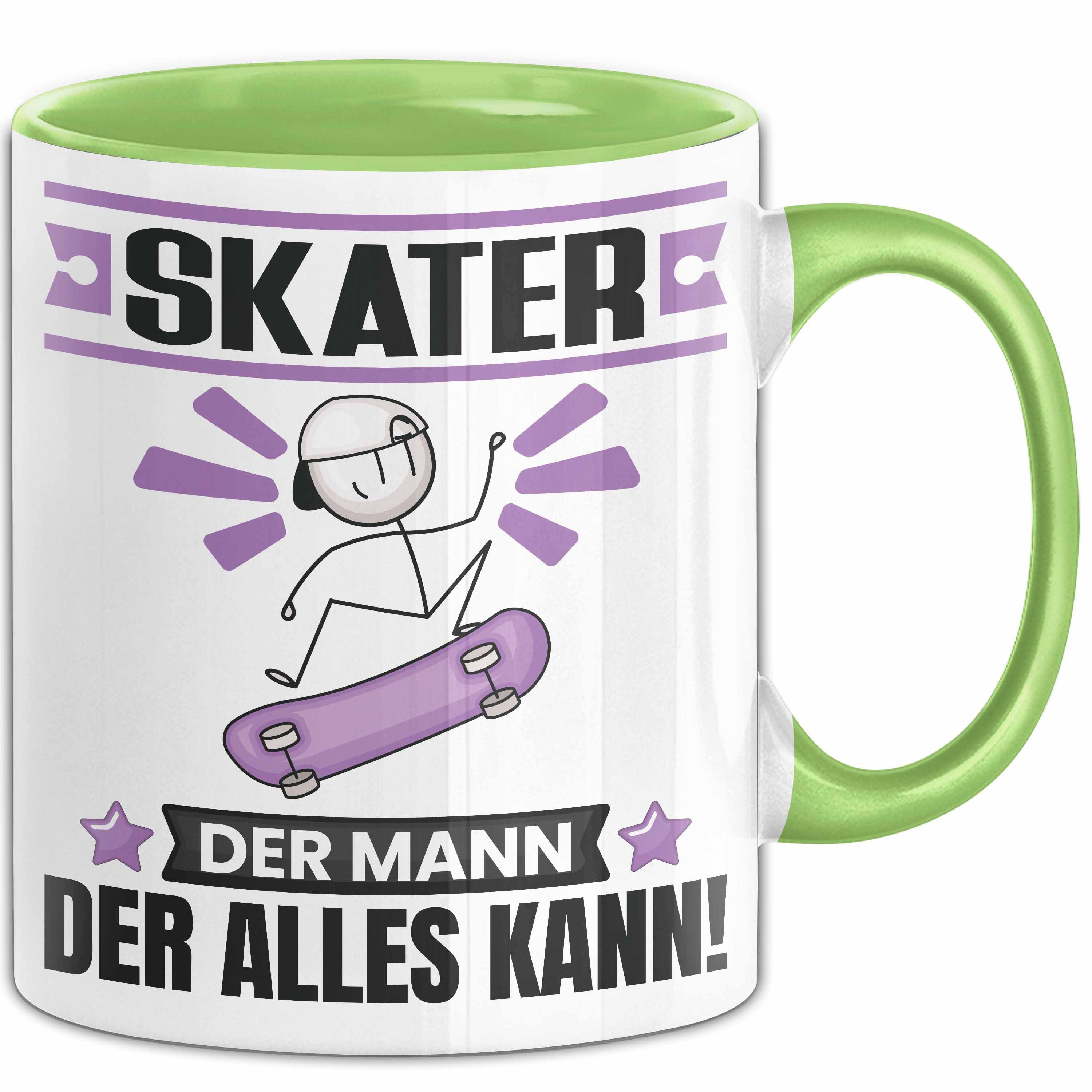 Trendation Tasse Skater Tasse Geschenk für Skater Der Mann Der Alles Kann Geschenkidee, Keramik