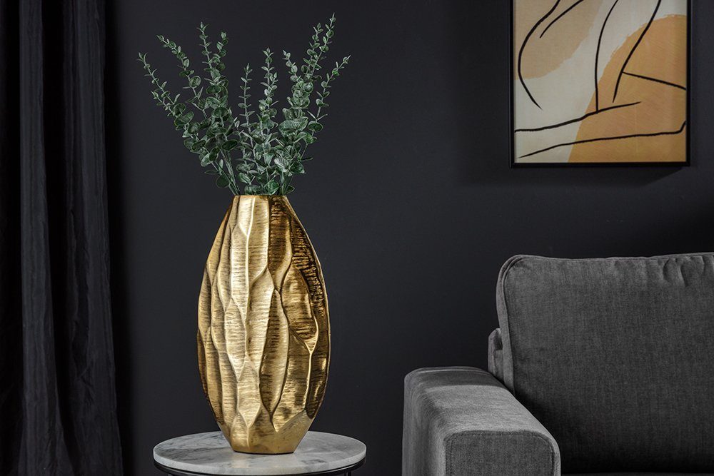riess-ambiente Tischvase ORGANIC ORIENT 44cm gold (Einzelartikel, 1 St), Wohnzimmer · Dekoration · Metall · Blumen