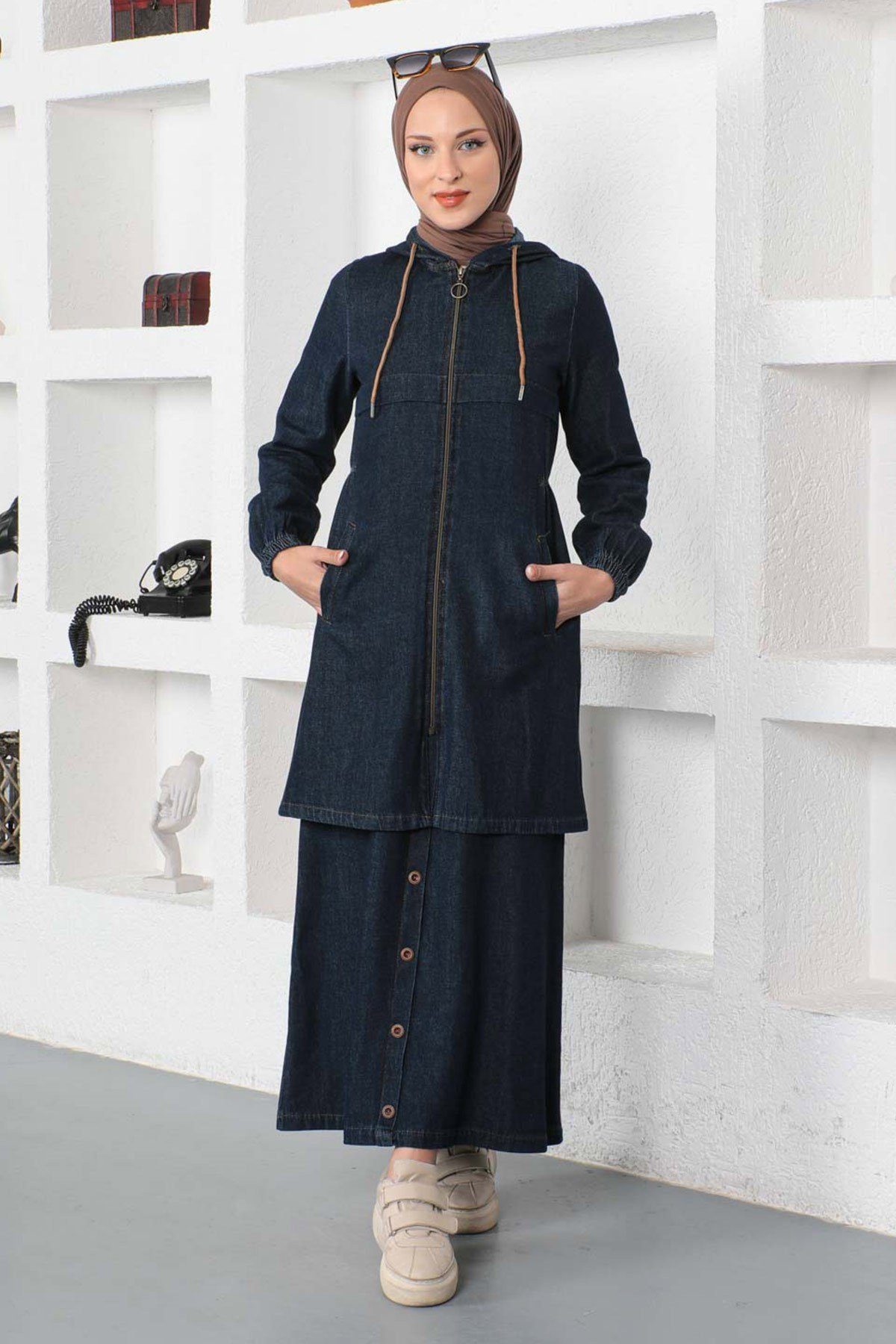 MODAMİHRAM Tunika : Denim-Zweiteiler: 98% Baumwolle, 2% Lycra - DE