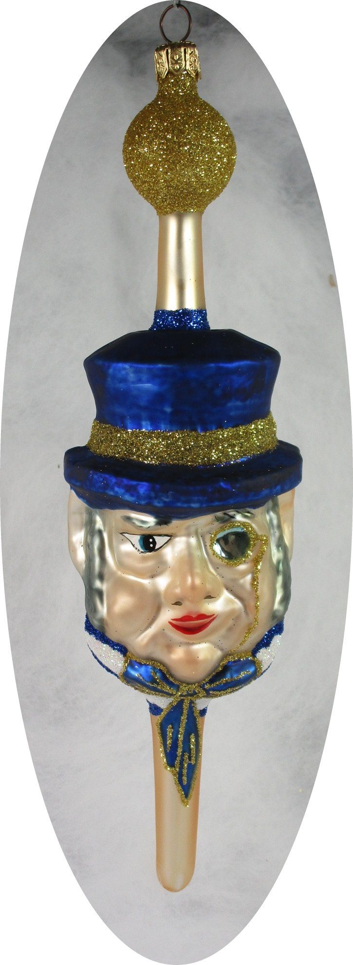 Nostalgie Christbaumschmuck Thüringen Christbaumschmuck Herr mit Monokel & Zylinder (1-tlg), Herr mit Monokel und Zylinder