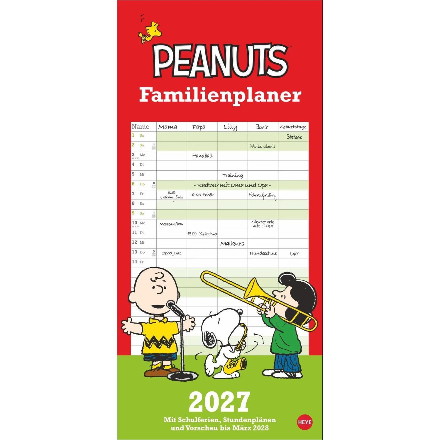HEYE Wandkalender Peanuts Familienplaner 2027
