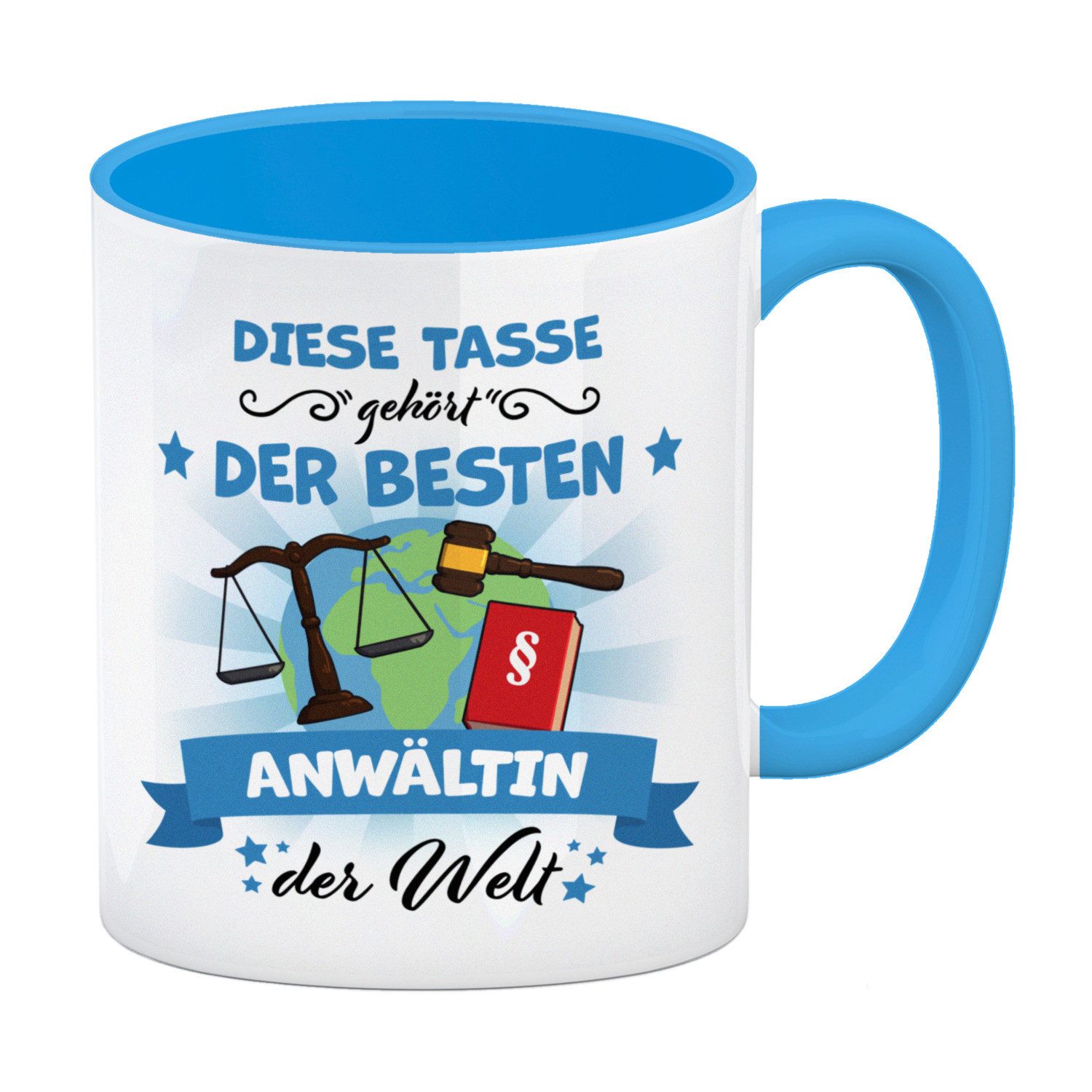 Tasse Beste Anwältin der Welt Kaffeebecher Hellblau