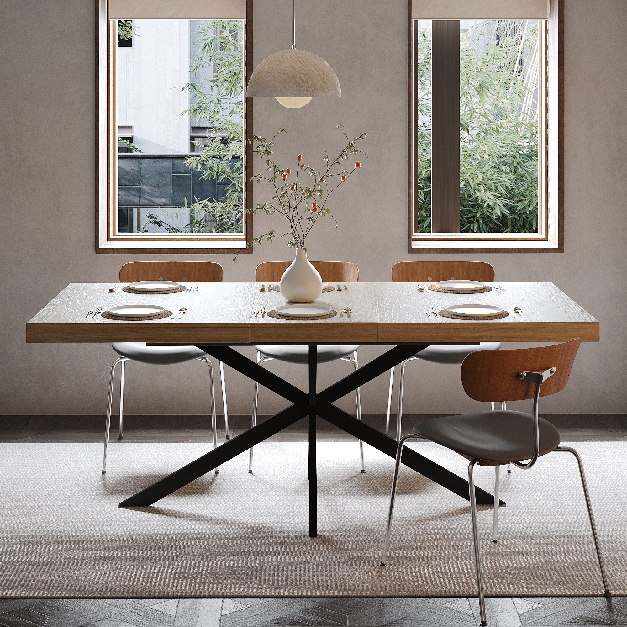 Celya Esstisch ausziehbar mit Stauraum Holzoptik (140–180 × 80 × 76 cm, Sitzplätze 4-6) – Bild 5 von 5