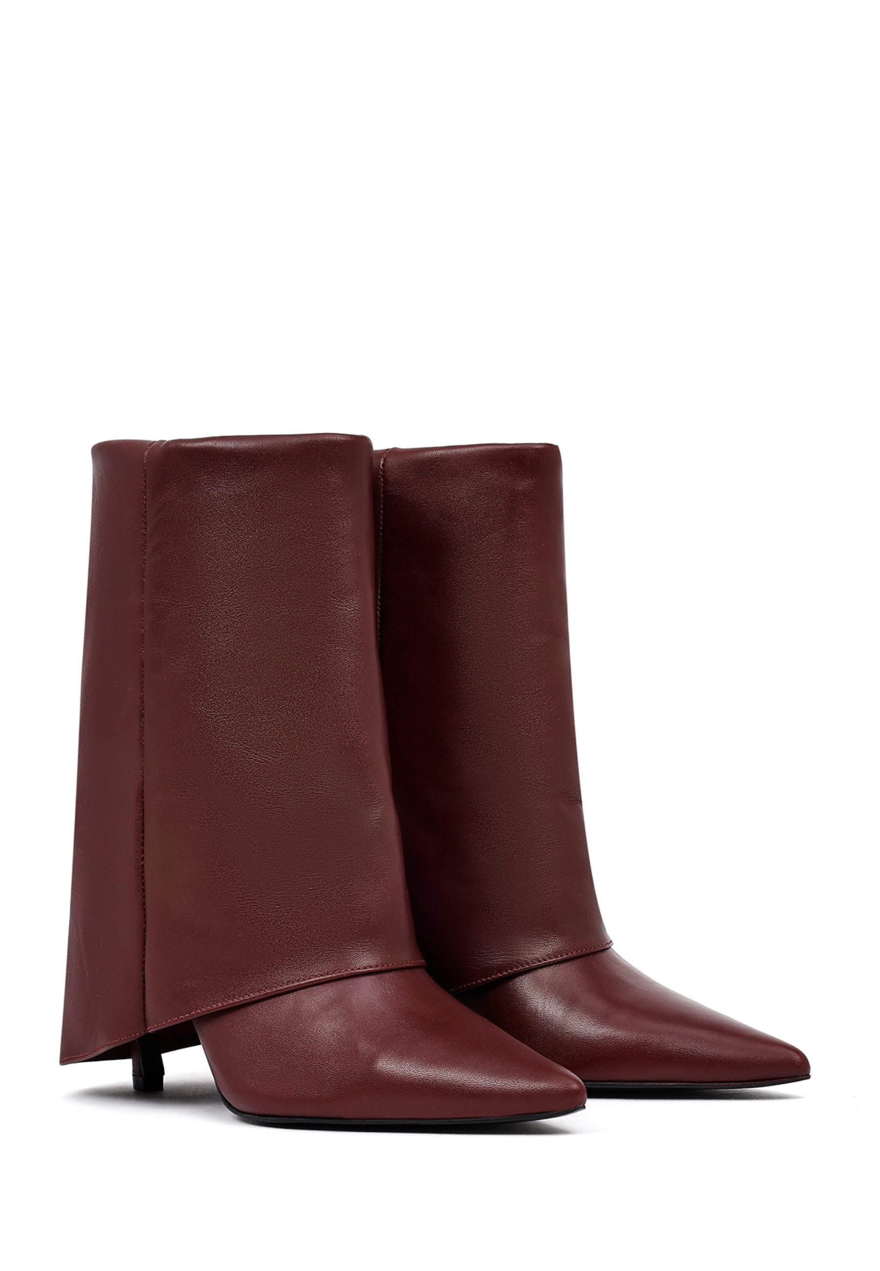 Derimod Absatz-Stiefeletten aus Leder Ankleboots Textilfutter, Absatz 7 cm