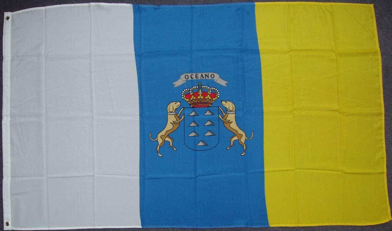 flaggenmeer Flagge Kanaren mit Wappen 80 g/m²