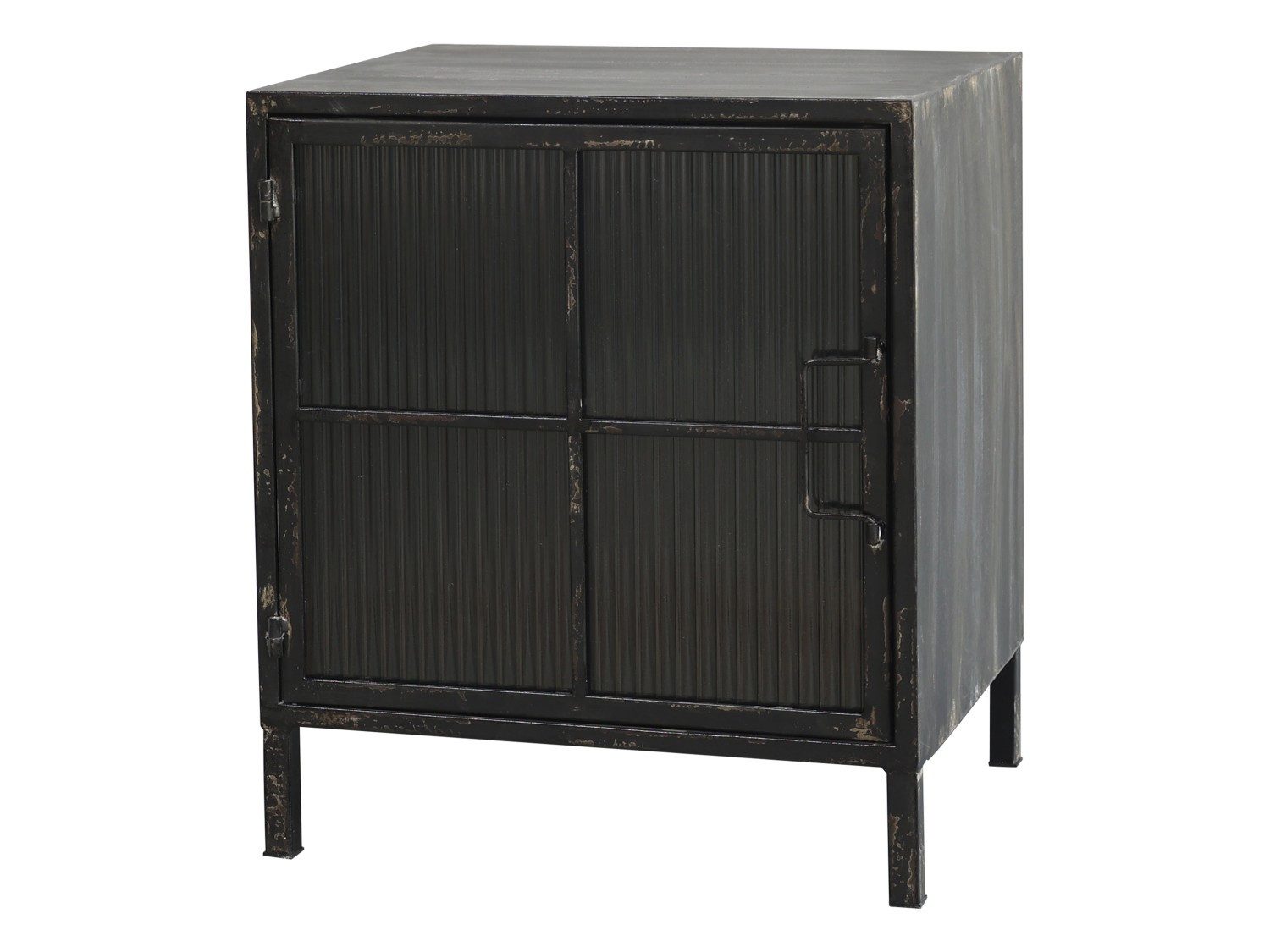 Schranksystem Factory Kleiner Schrank Vintage Nachttisch Gerillte Glasfront