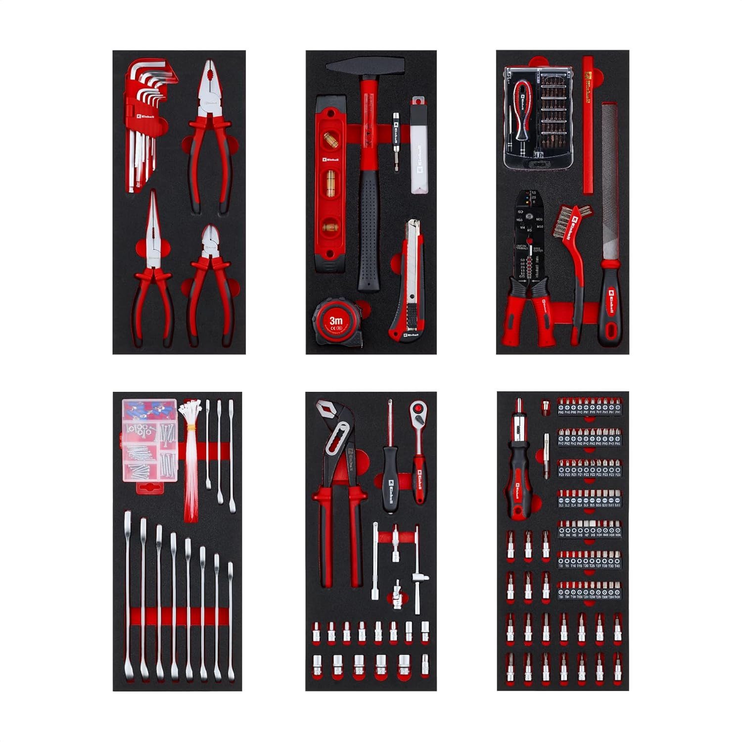 Einhell Werkzeugset Original Einhell 6-Pads Werkzeugset für Werkstattwagen – 299 Teile ink, (9-tlg), Original Einhell 6-Pads Werkzeugset für Werkstattwagen – 299 Teile ink