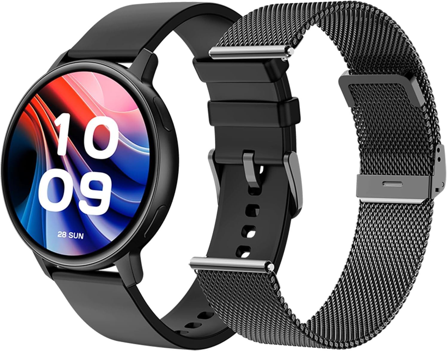 SPC 9652N Smartwatch (3,6 cm, android ios), Elegante Smartwatch mit AMOLED Display und Gesundheitsfunktionen