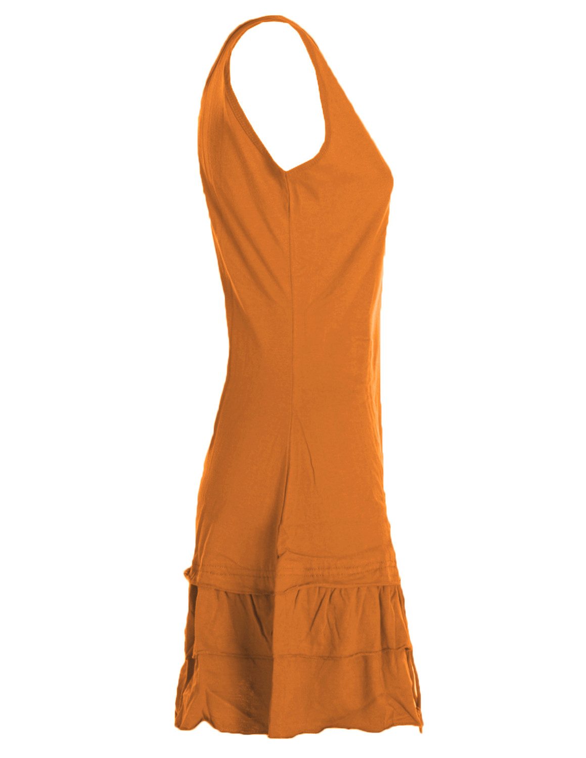 Vishes Minikleid Damen Baumwolle Trägerkleid Raffung Volant Verstellbar Boho Alternative Mode, Boho, Hippie, Ethno, Festival
