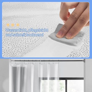 Daisred Duschvorhang Transparent Duschvorhänge mit Magnete Unten Wasserdicht für Badewanne Breite 120 cm