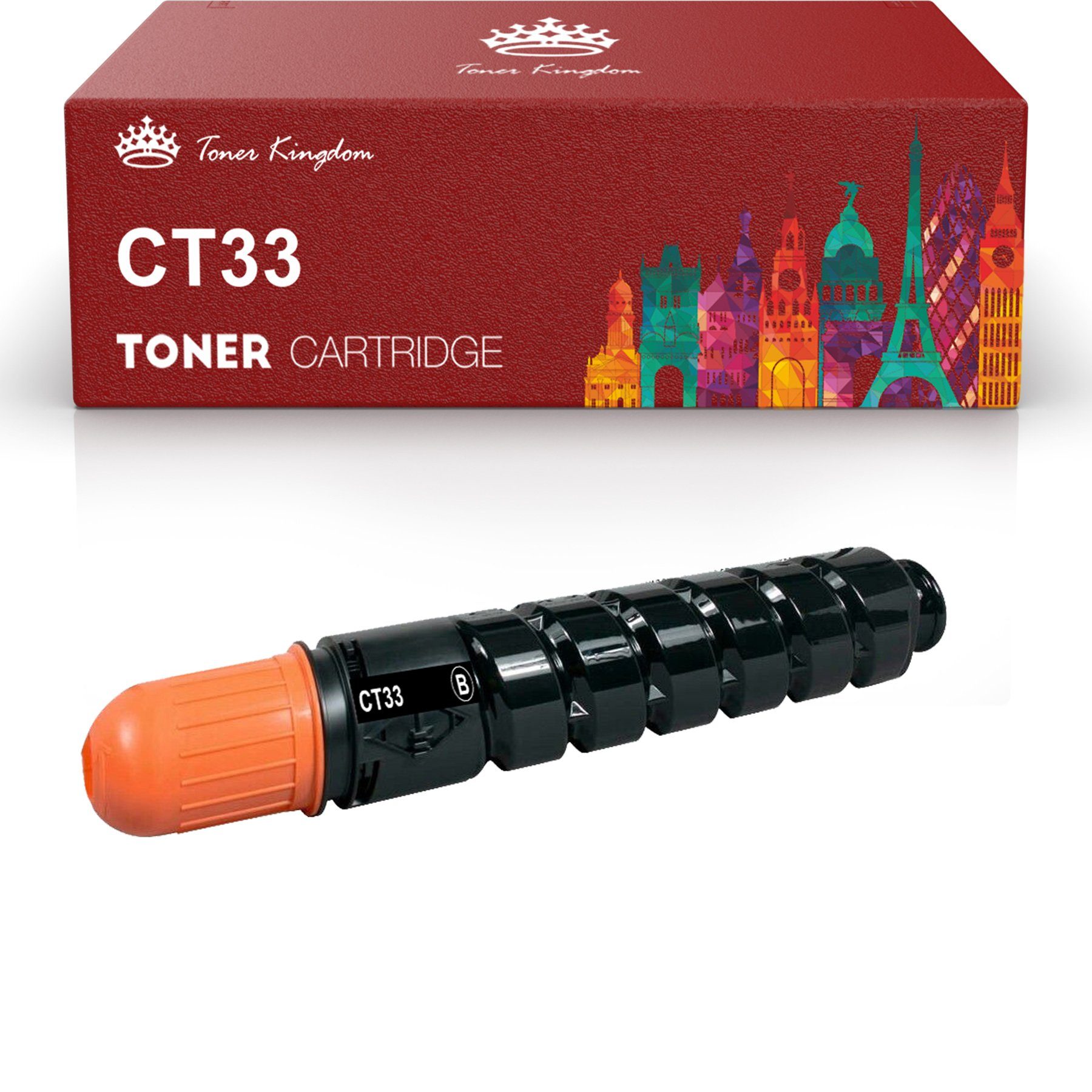 Toner Kingdom Tonerpatrone kompatibler schwarz für C-EXV33 C EXV 33 für Canon, (ca.14.600 Seiten), IR-2520 IR-2520i IR-2525 IR-2525i IR-2530 IR-2530i