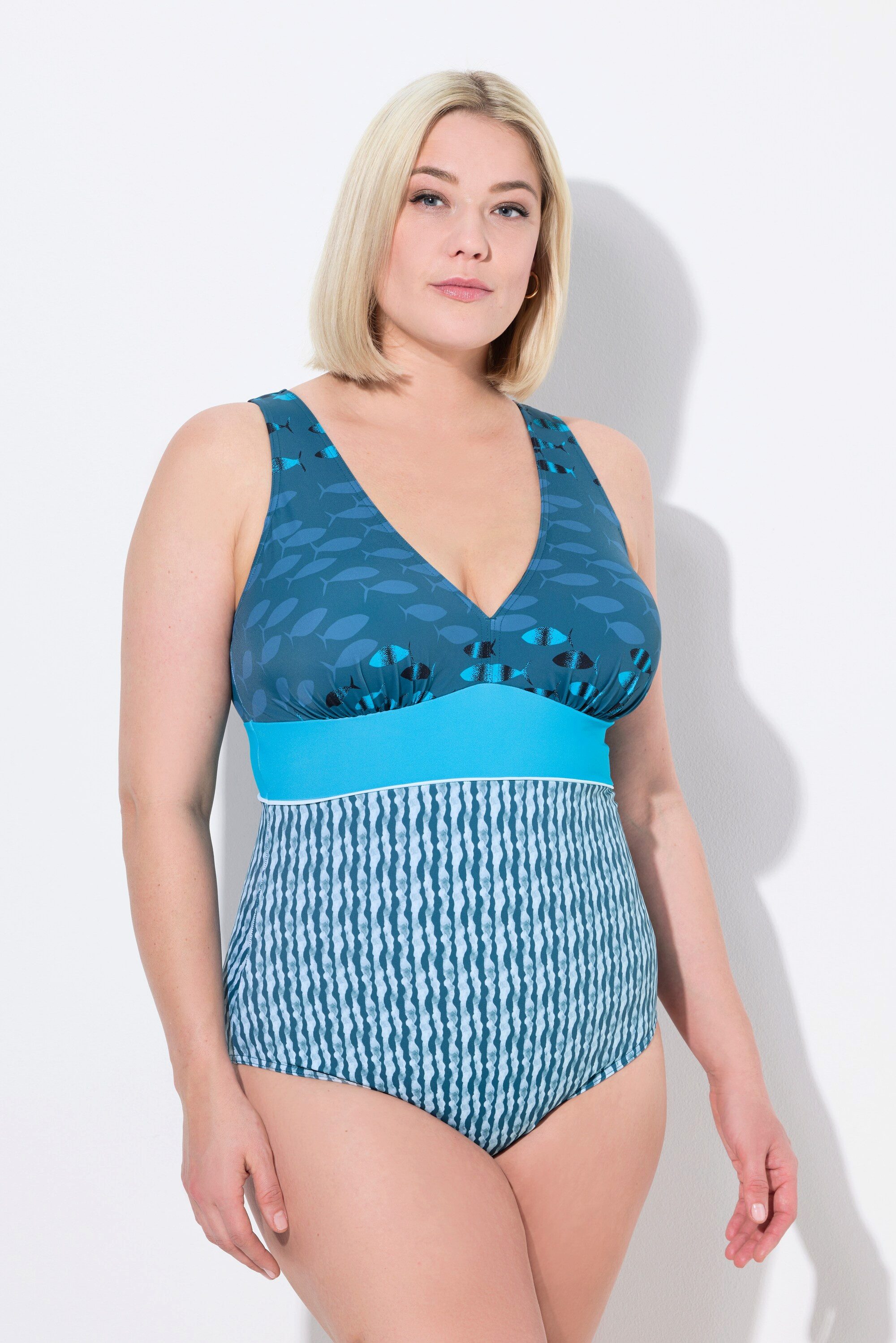 Ulla Popken Badeanzug Badeanzug Fische Softcups günstig online kaufen