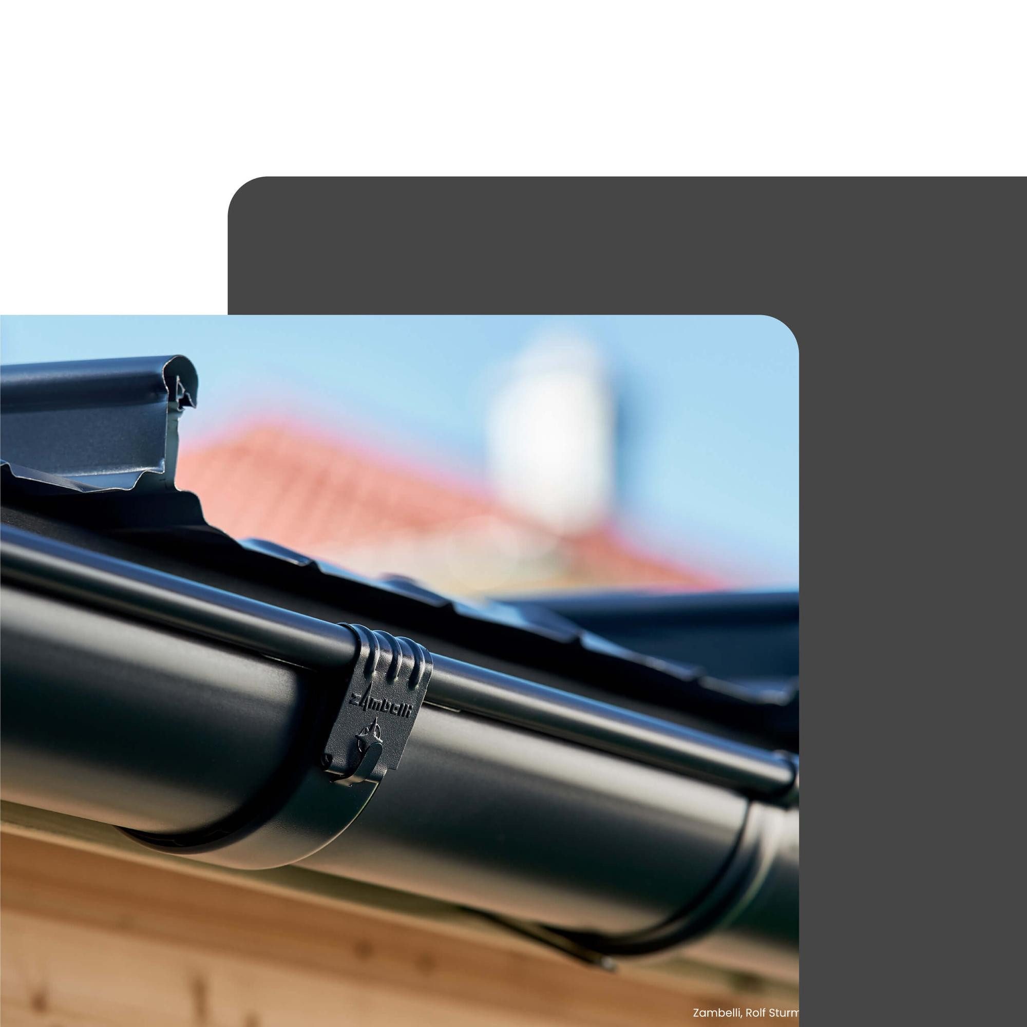 Zambelli Dachrinne, Dachrinnenhalter verzinkt 333/6 teilig Kupferbraun Rinneneisen, 1-St., Rinnenhalter für Dachrinne halbrund, einfach montiert ohne löten