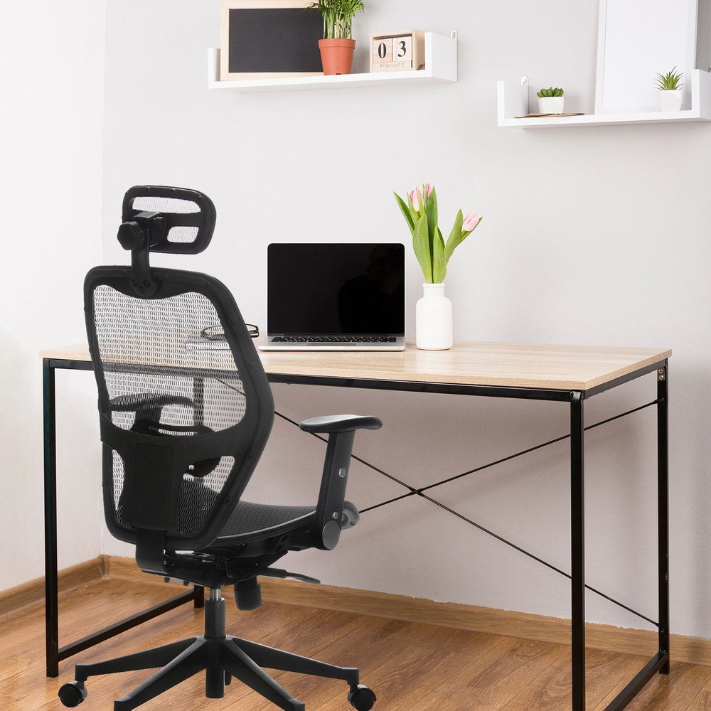 Bürostuhl Schreibtischstuhl Netzstoff OFFICE (1 St), AIR-PORT ergonomisch hjh Drehstuhl Schwarz Profi