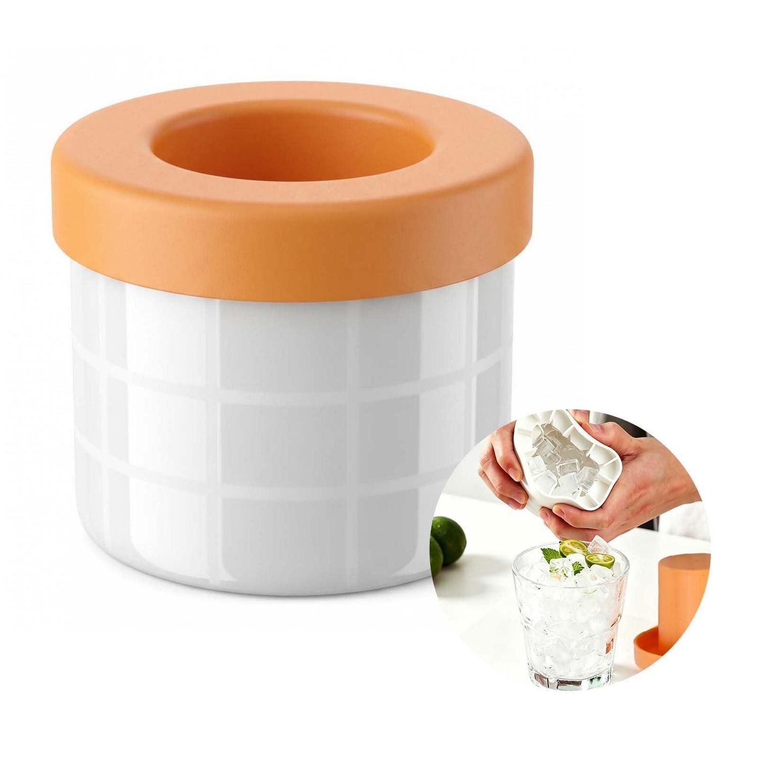 LuxusKollektion Eiswürfelform Mini Eiswürfelform Silikon mit Deckel Gelb, (40-tlg)