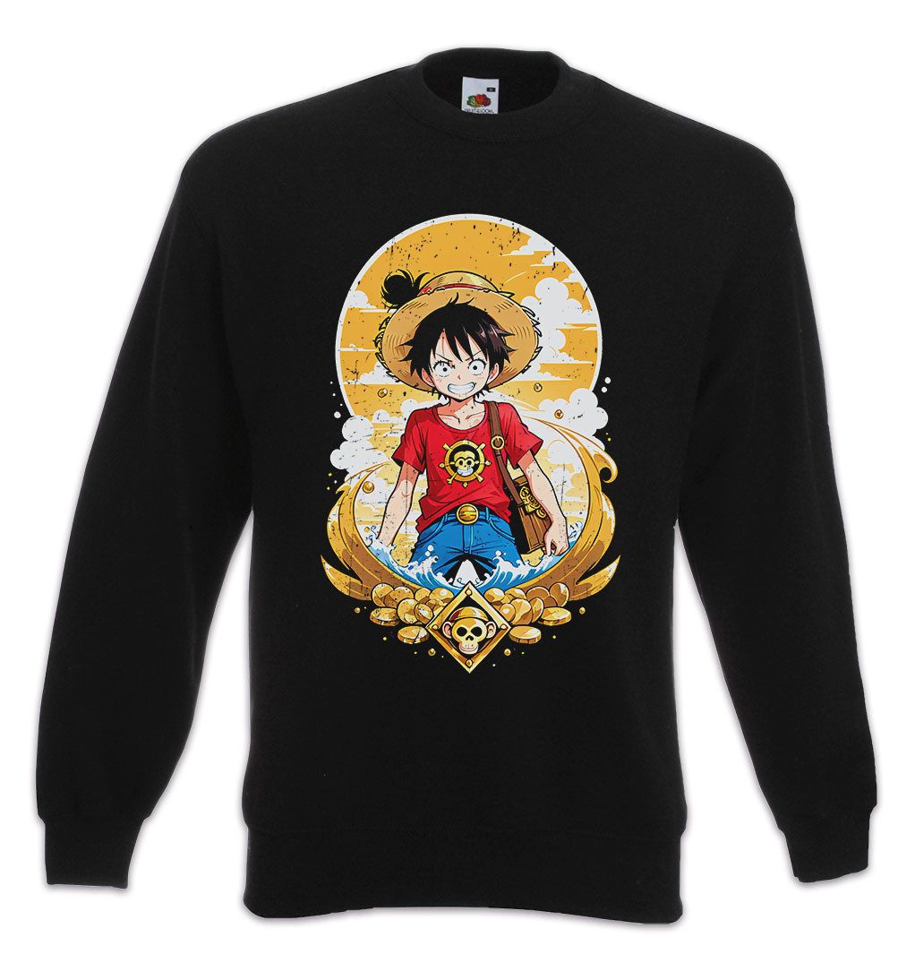 Urban Backwoods Sweatshirt Monkey Ruffy Logo Sweatshirt One Pirate Adventure Anime Piece D Luffy (1-tlg) Treasure Pirates Series Serie