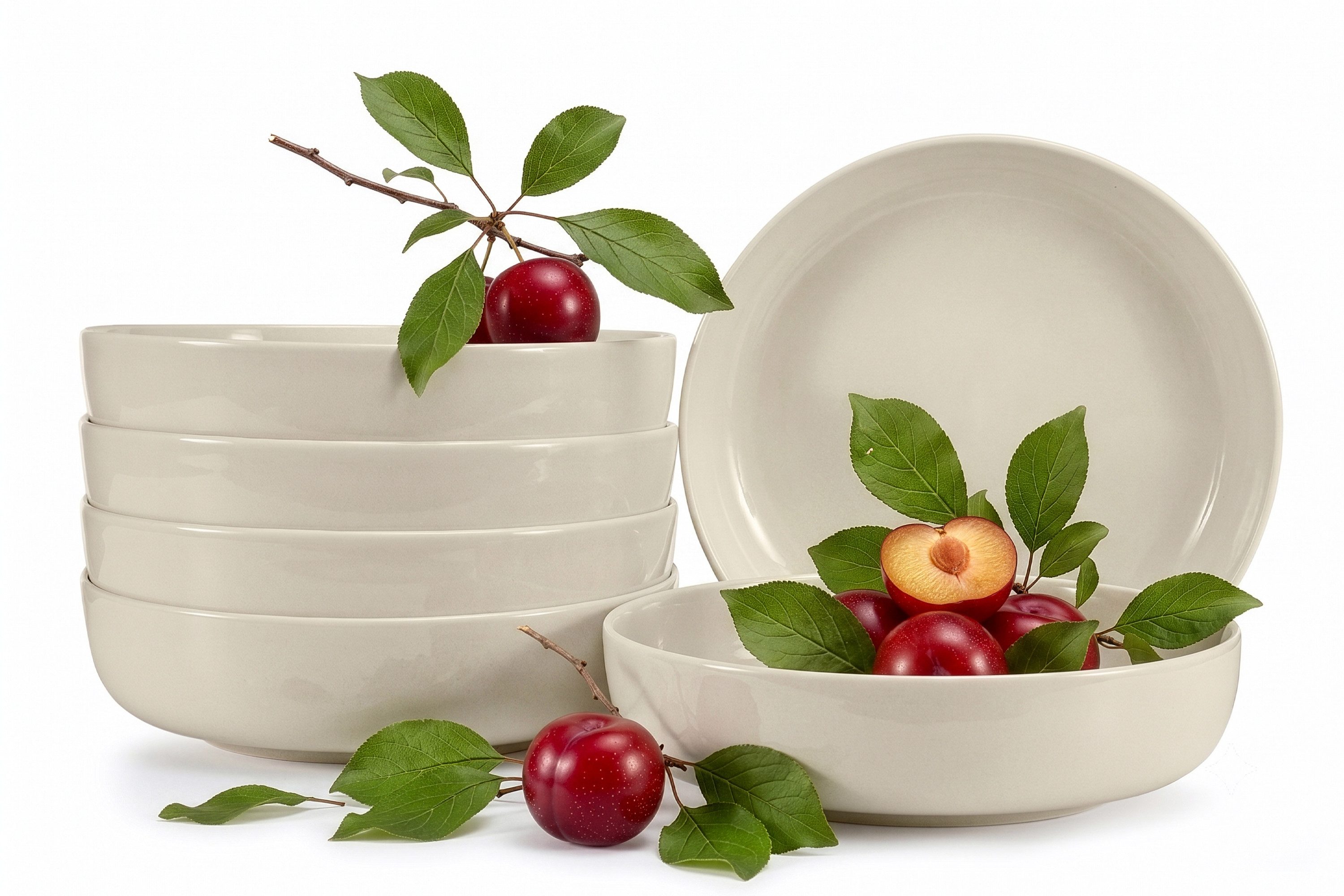 KONSIMO® Teller-Set VICTO Tafelservice hergestellt in der EU (6-tlg), 6 Personen, Steingut, spülmaschinengeeignet, mikrowellengeeignet, 6x Suppenteller