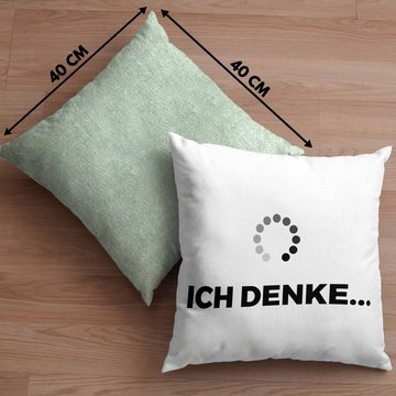 Trendation Dekokissen Trendation - Lustiges Kissen mit Spruch Ich Denke Geschenk für Jungs Mädchen Frauen Männer Kissen mit Füllung 40x40 cm