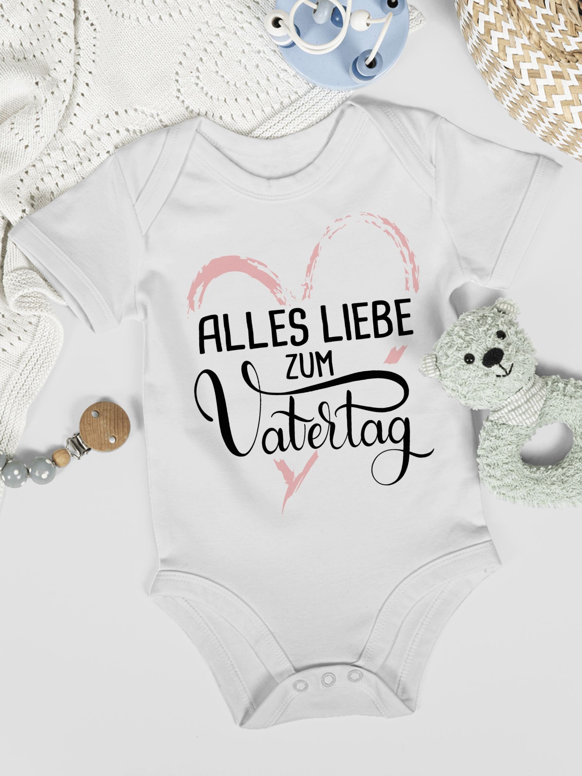 Shirtracer Shirtbody Alles liebe zum Weiß - Baby 2 Rosa Vatertag Vatertag Geschenk