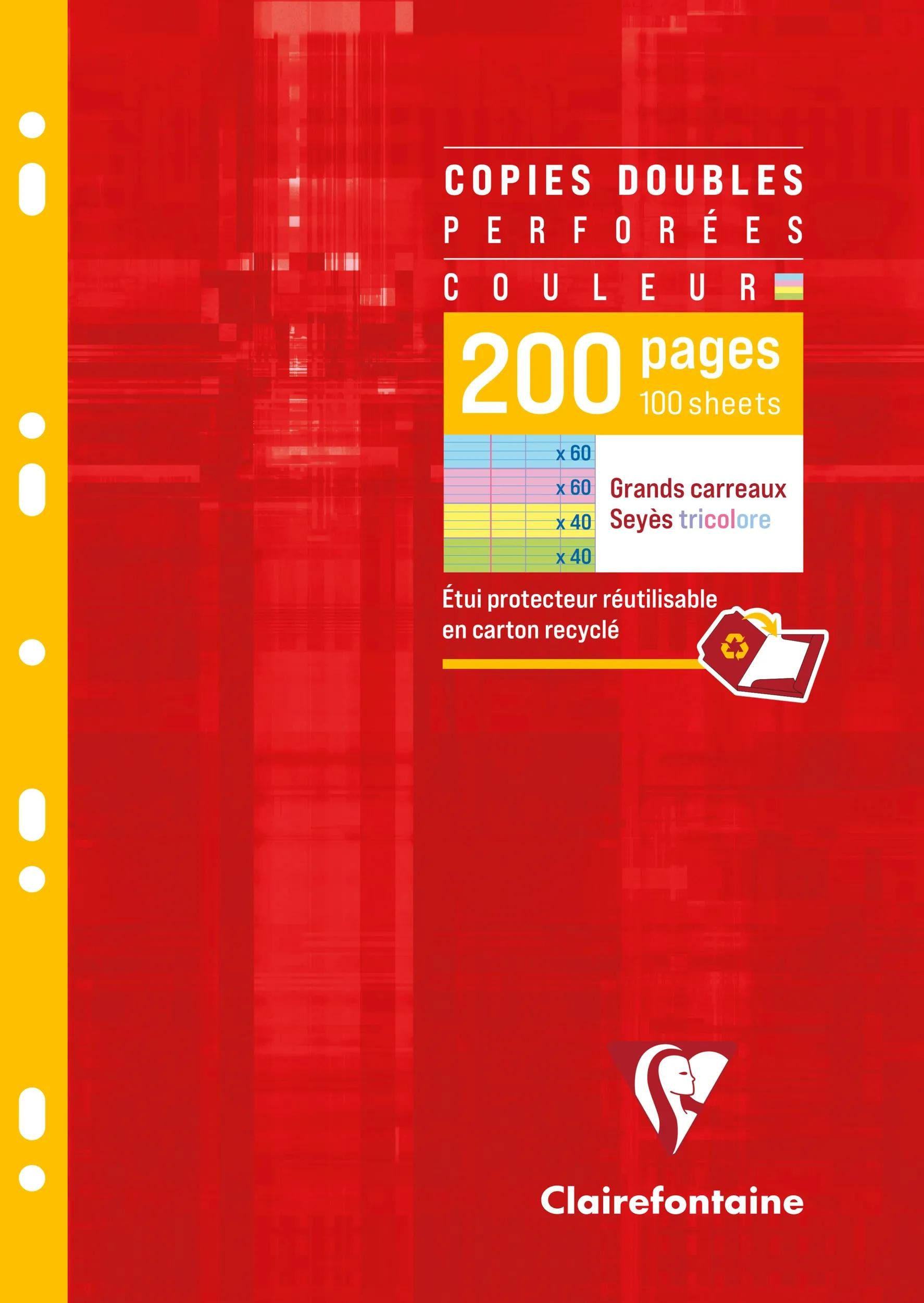 CLAIREFONTAINE Notizblock 5x Farbige Klausurbogen A4 200 Seiten FR Lineatur Sortiert 47111C, Clairefontaine Metric