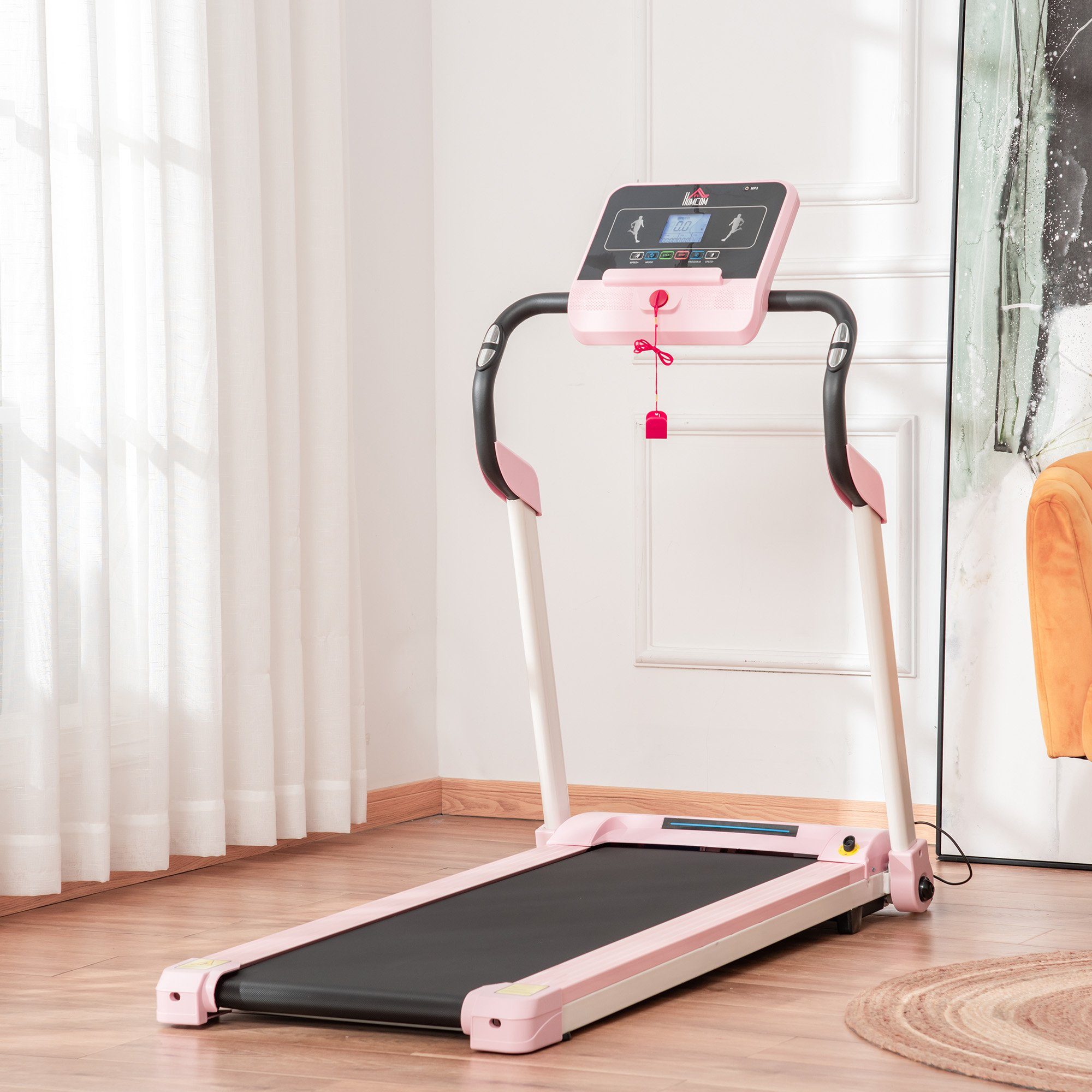 HOMCOM Laufband Laufband (Set, 1-tlg., 1 x Laufband), mit LED-Beleuchtung