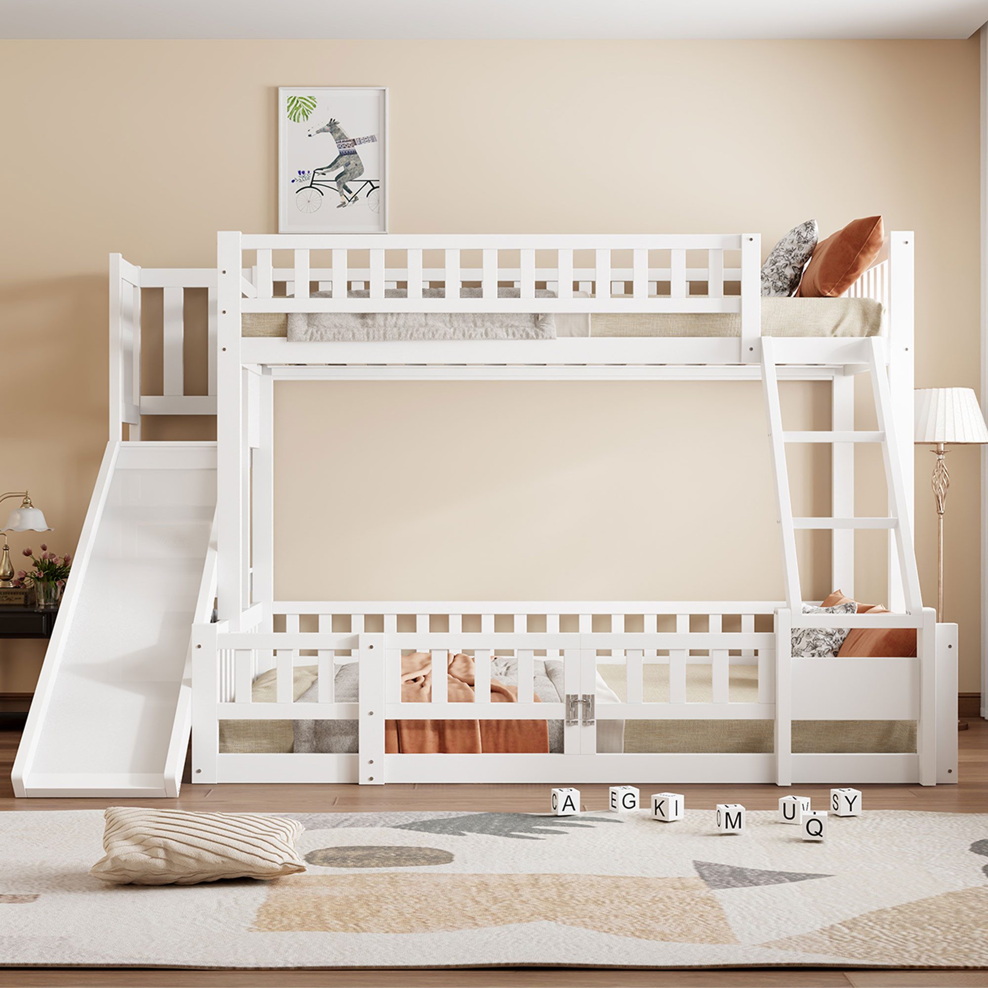 Flieks Etagenbett, Kinderbett Holzbett 90x200+140x200cm mit günstig online kaufen