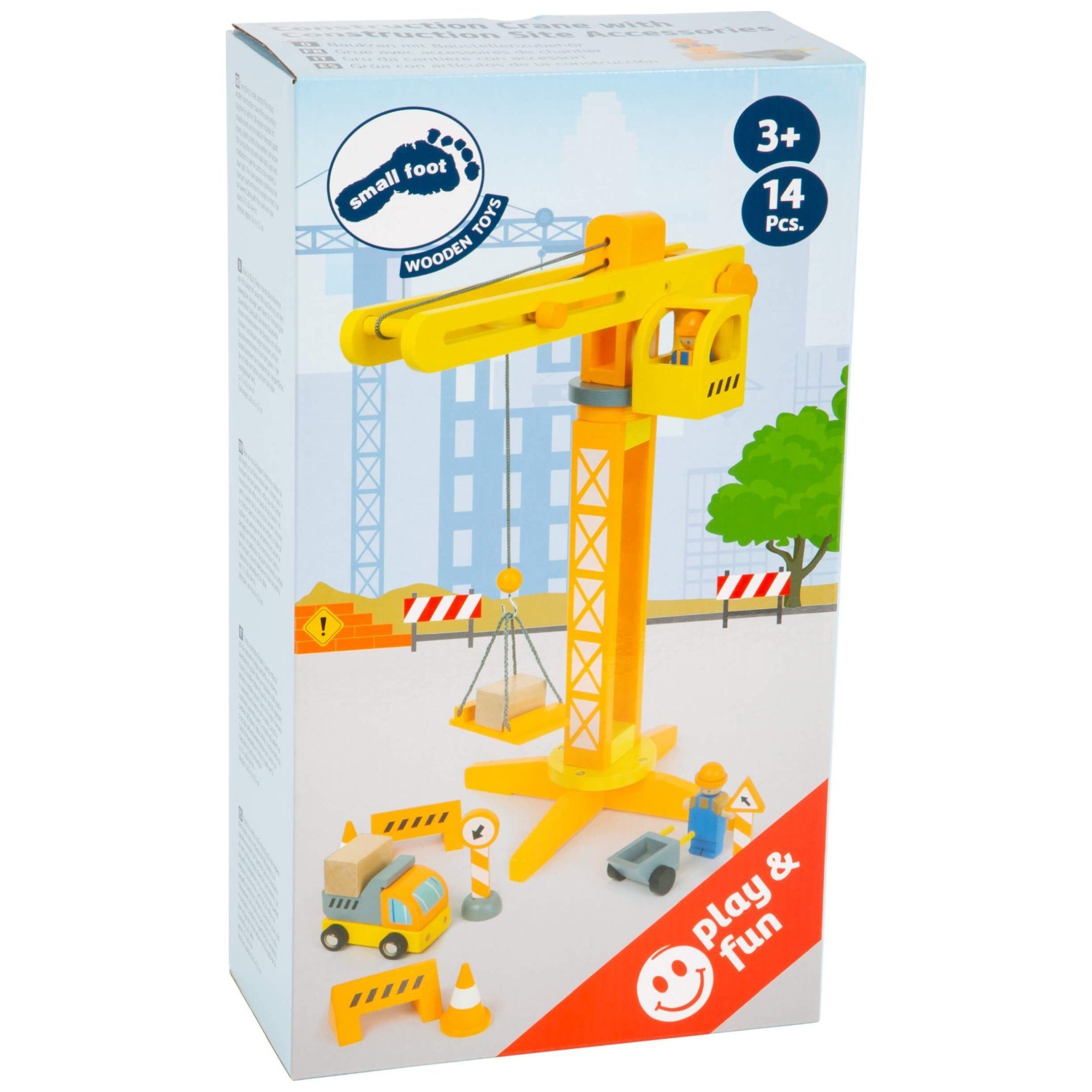 Small Foot Spielzeug-Kran small foot Baukran mit Baustellenzubehör, (13-tlg günstig online kaufen