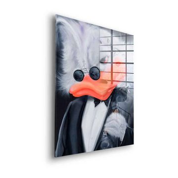 DOTCOMCANVAS® Acrylglasbild Cigarette Duck - Acrylglas, Acrylglasbild Duck Pop Art Comic Porträt Cigarette Duck weiß schwarz
