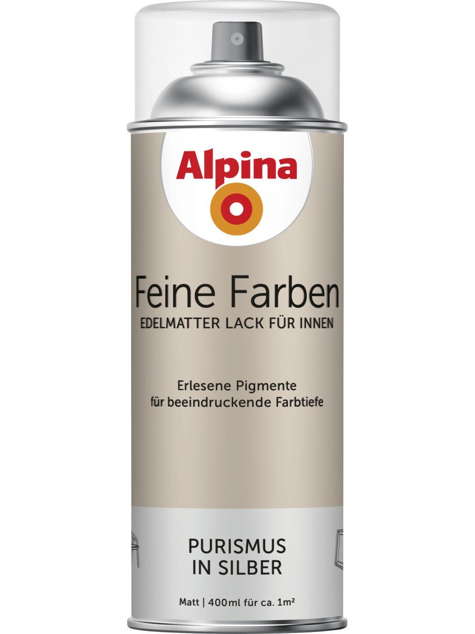 Alpina Sprühlack Alpina Feine Farben Sprühlack Purismus in Silber