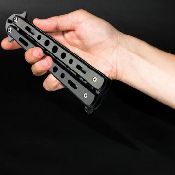 Retoo Taschenmesser Butterfly Messer Trainer Balisong Knife Ungeschärft üBungsmesser, (set, Klappbares Trainingsmesser, Box), Es hat zwei Griffe, Handlich und robust, hat eine Klingenverriegelung