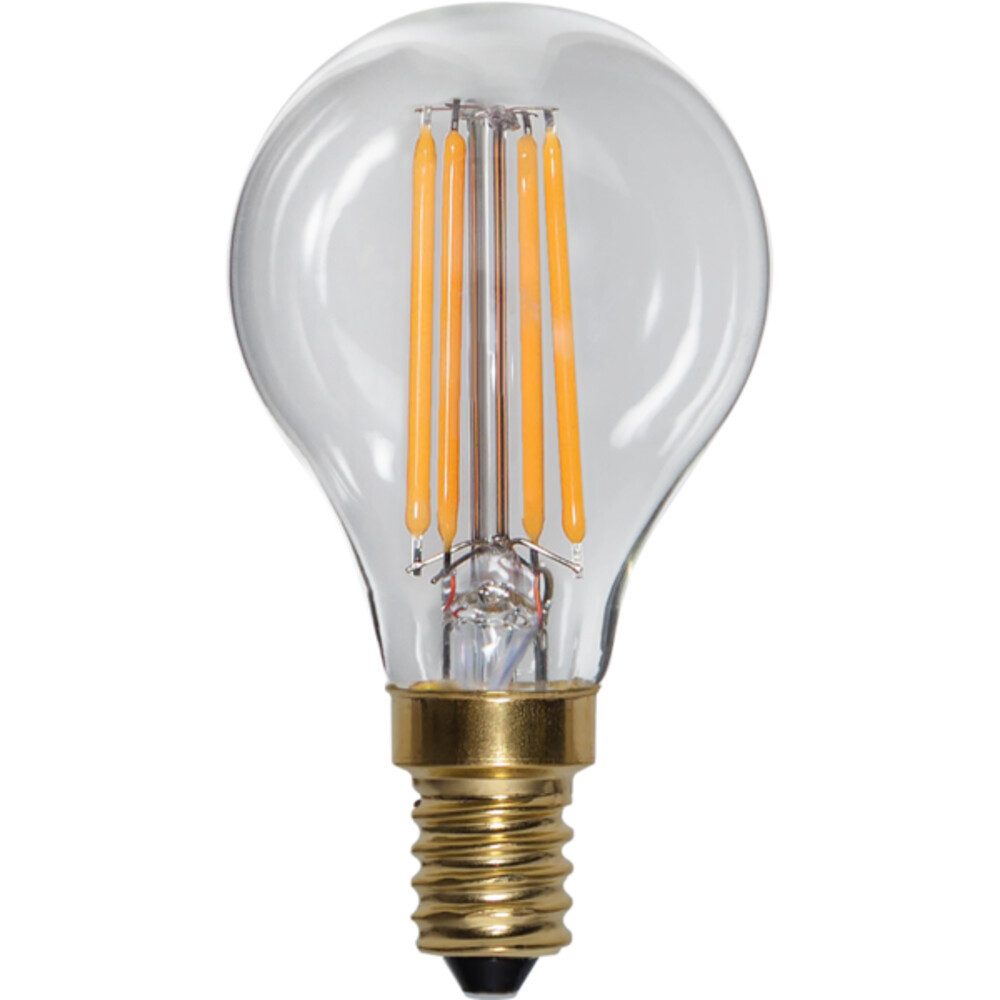 STAR TRADING LED-Leuchtmittel E14, 4W, 2100K, 400lm, Kugel, warmweiß, Ra: 80, Schaltzyklen: 12500, F, E14, warmweiß