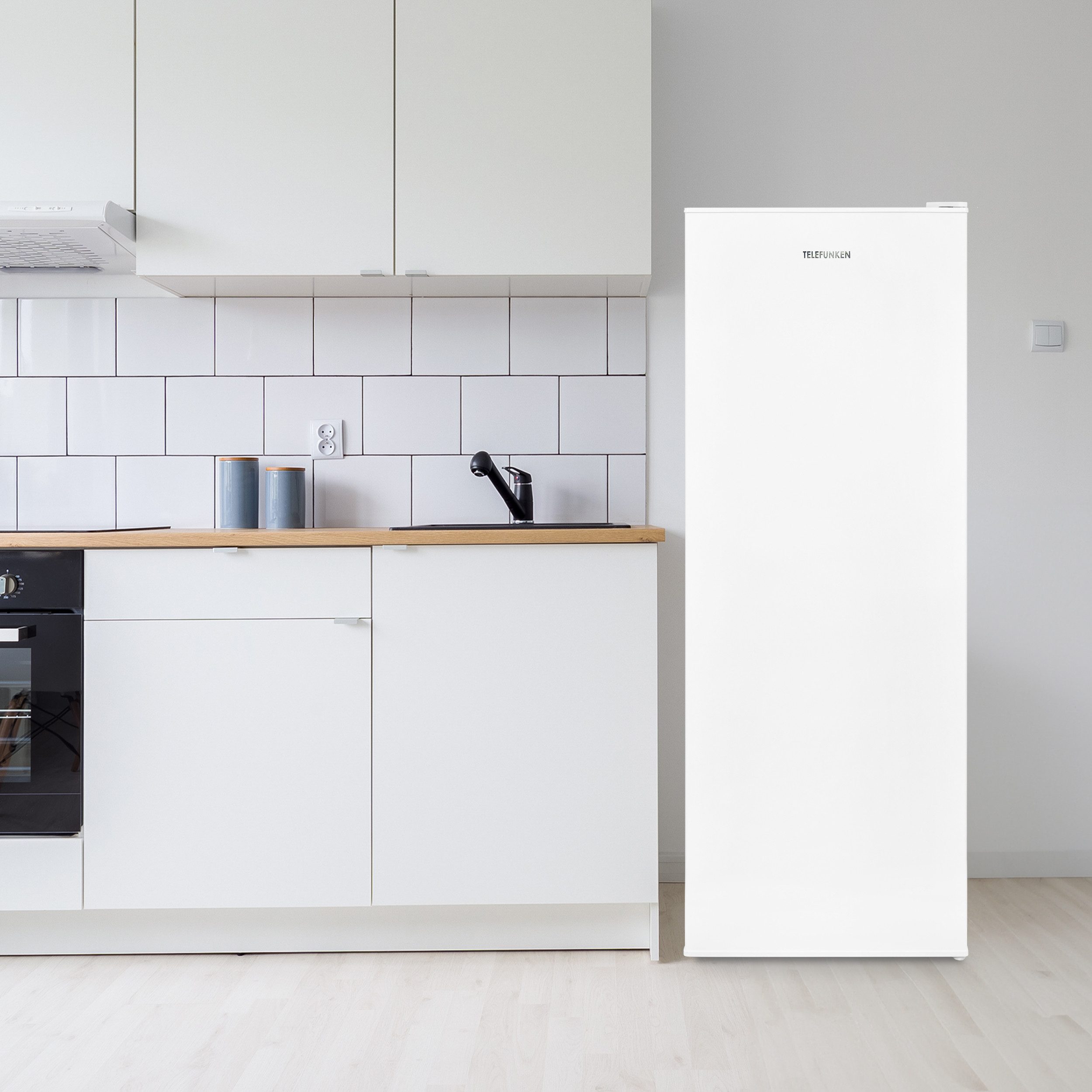 Telefunken Gefrierschrank F-GS-145-E-W, 145.5 cm hoch, 54 cm breit, 175 Liter Nutzinhalt, großer Tiefkühlschrank, Freezer, freistehend