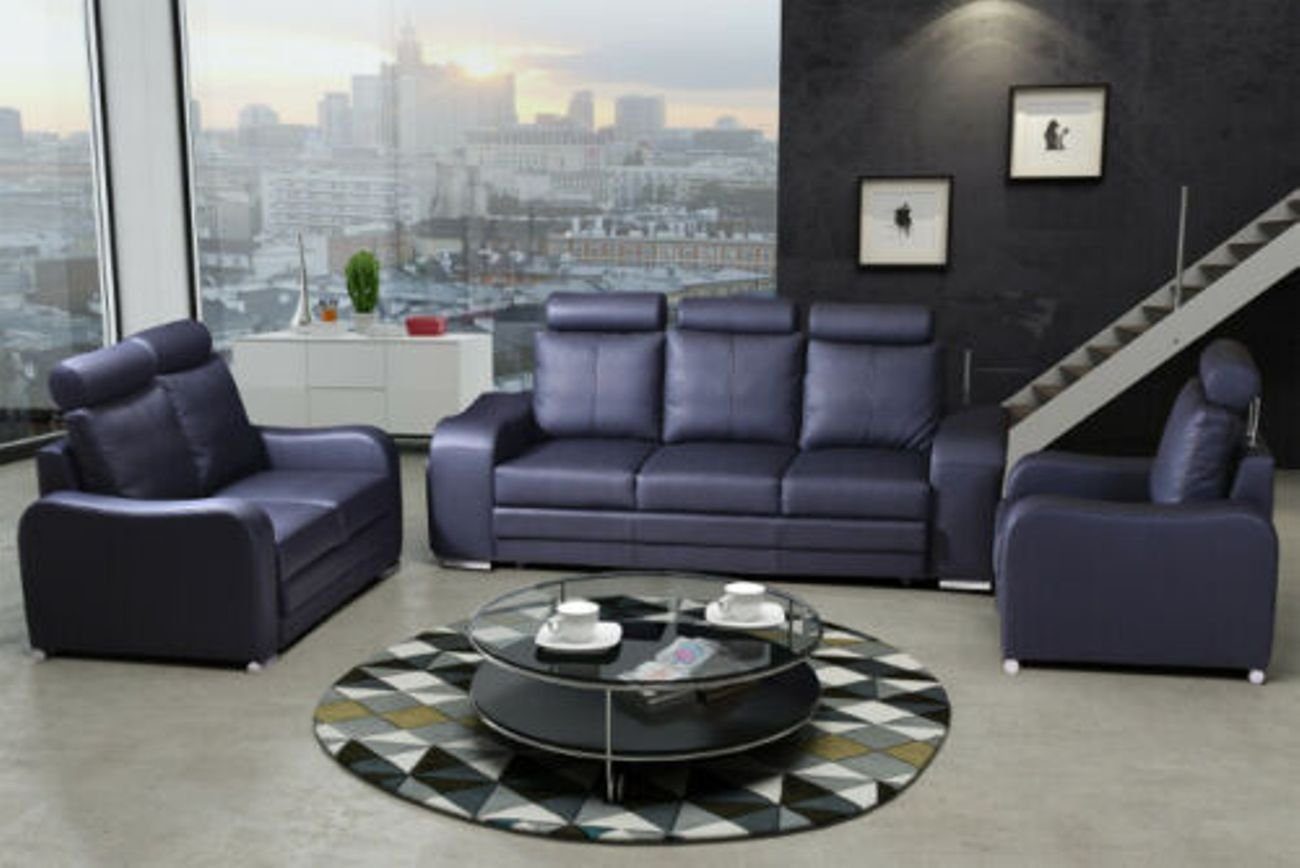 Sofa, Leder Design Sitzer JVmoebel Set 3+2+1 Sofas Sofagarnitur Couchen Polster