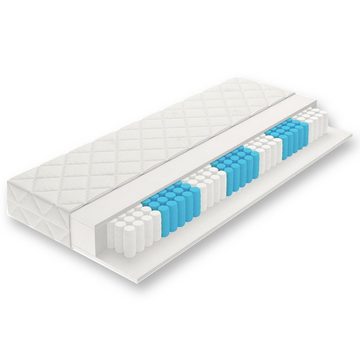 Taschenfederkernmatratze, mein-schlafcenter, 18 cm hoch, (1-tlg), 7 Liegezonen, Reißverschluß, 60° C Waschbar, Beidseitig nutzbar