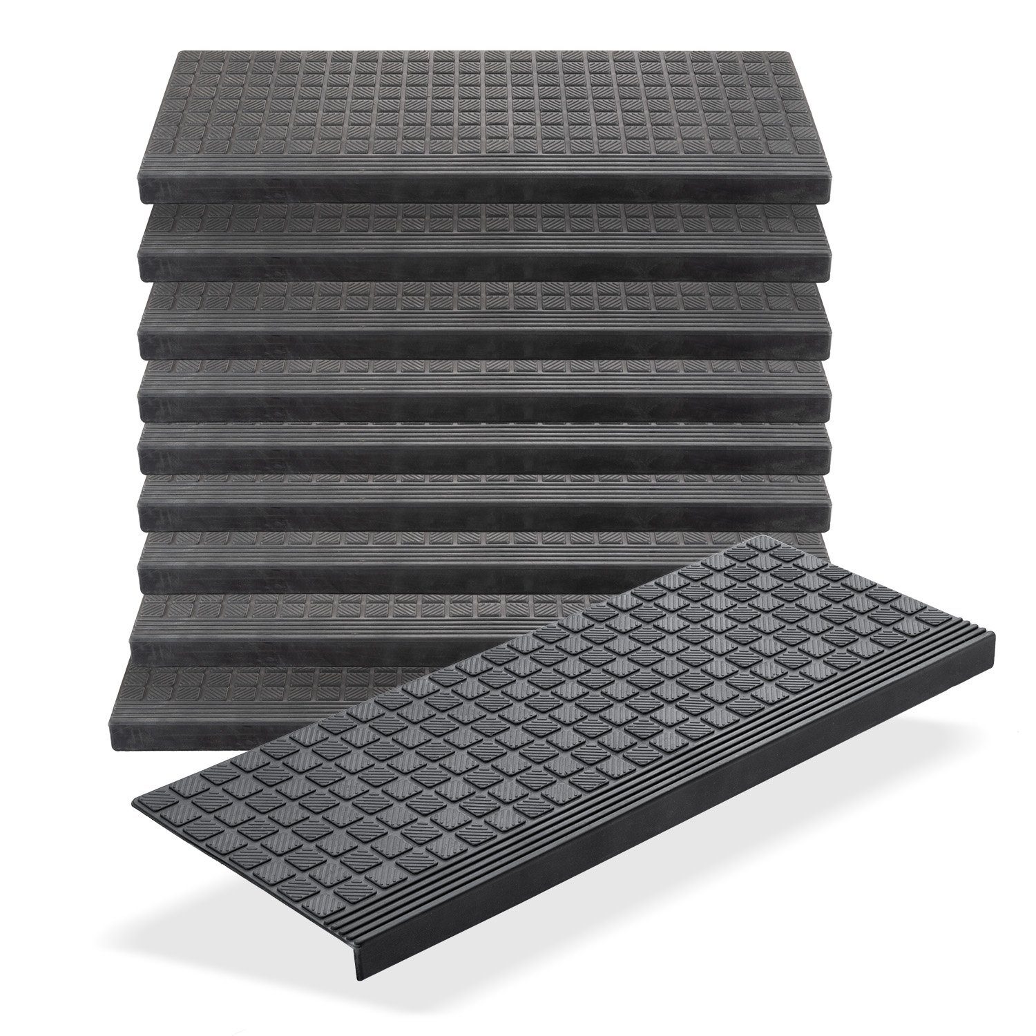 BigDean Stufenmatte 10x Gummi 65x25cm Treppenstufen günstig online kaufen