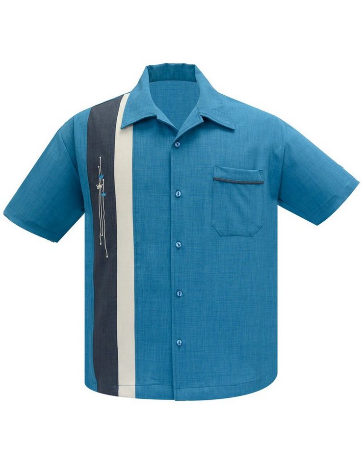 Steady Clothing Kurzarmhemd The Vintage Rockabilly Pacific Bowling Retro Shirt Arthur