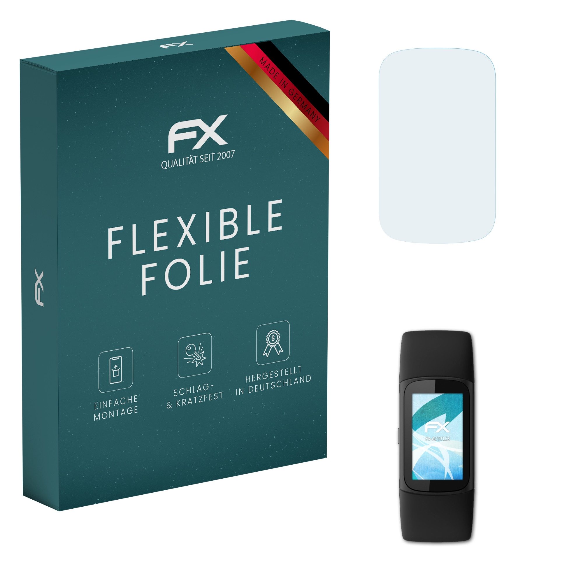 atFoliX Schutzfolie Displayschutzfolie für Fitbit Charge 6, (3 Folien), Ultraklar und flexibel