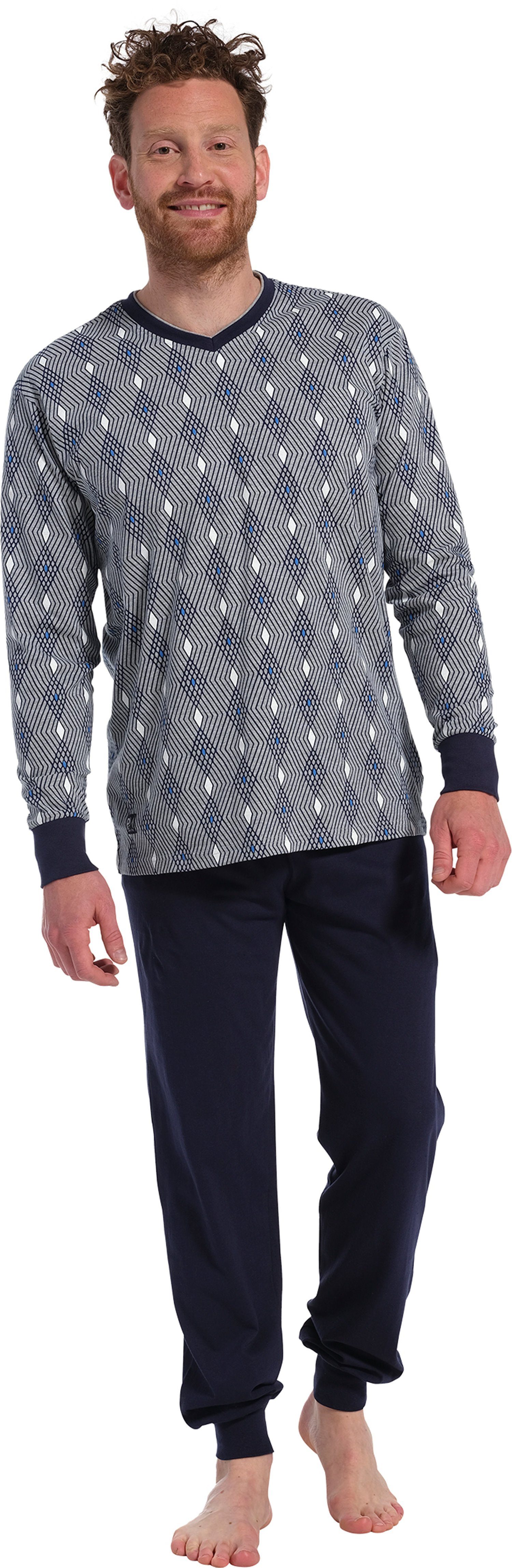 Pastunette Schlafanzug tlg) Modisches Herren Design (2 lang Schlafanzug