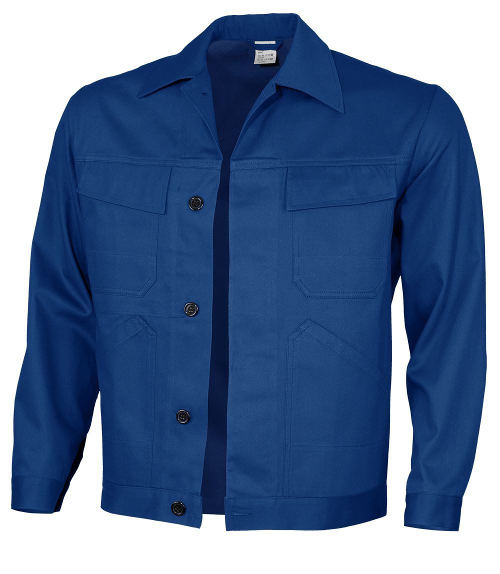 Qualitex Workwear Arbeitsjacke basic Werkstattjacke -BW 240 g - waschbar, aus reiner Baumwolle (1-St) Bundjacke mit 5 Taschen - Blickdicht - Strapazierfähig - Pflegeleicht