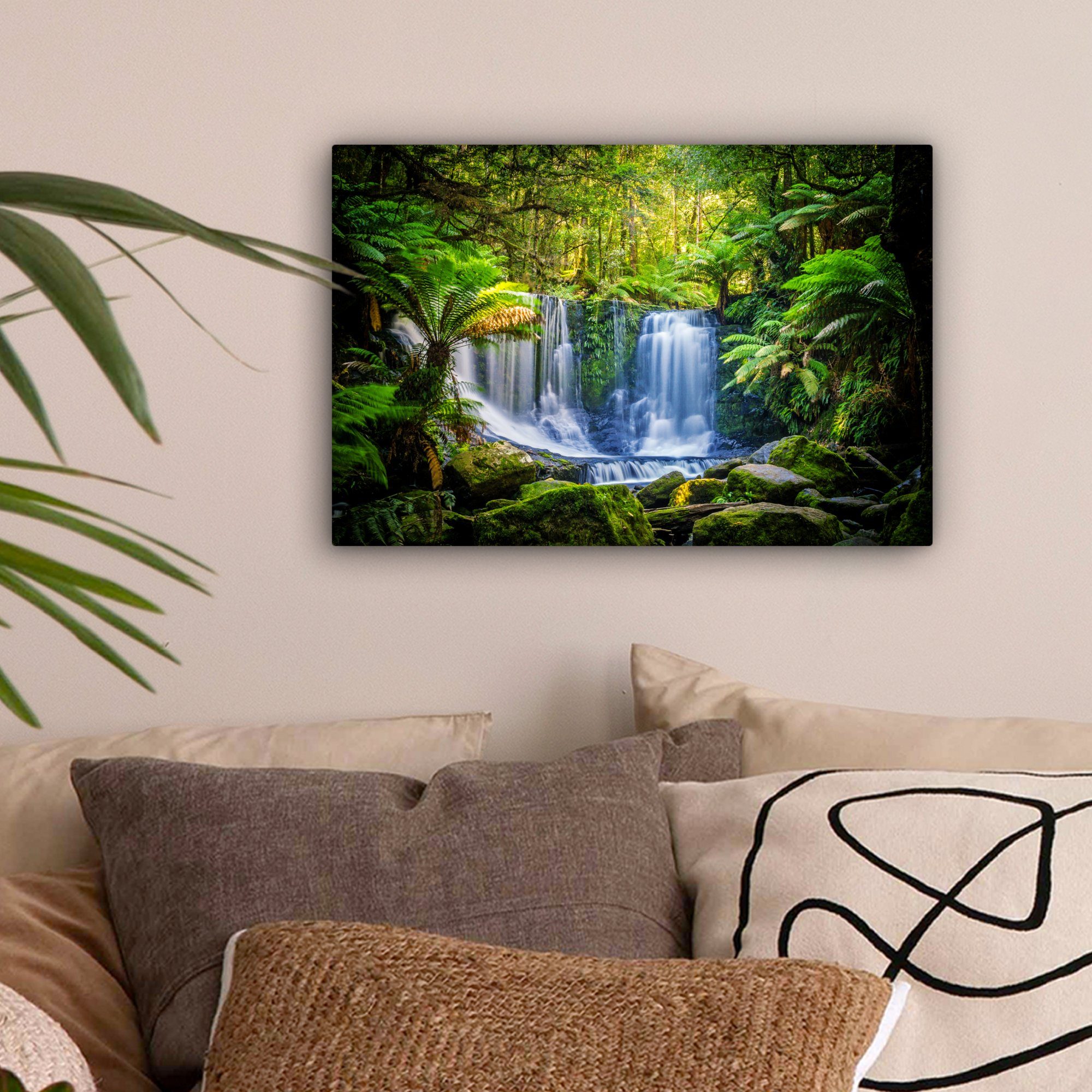 OneMillionCanvasses® Leinwandbild Dschungel - Wasserfall - Australien - Pfl günstig online kaufen