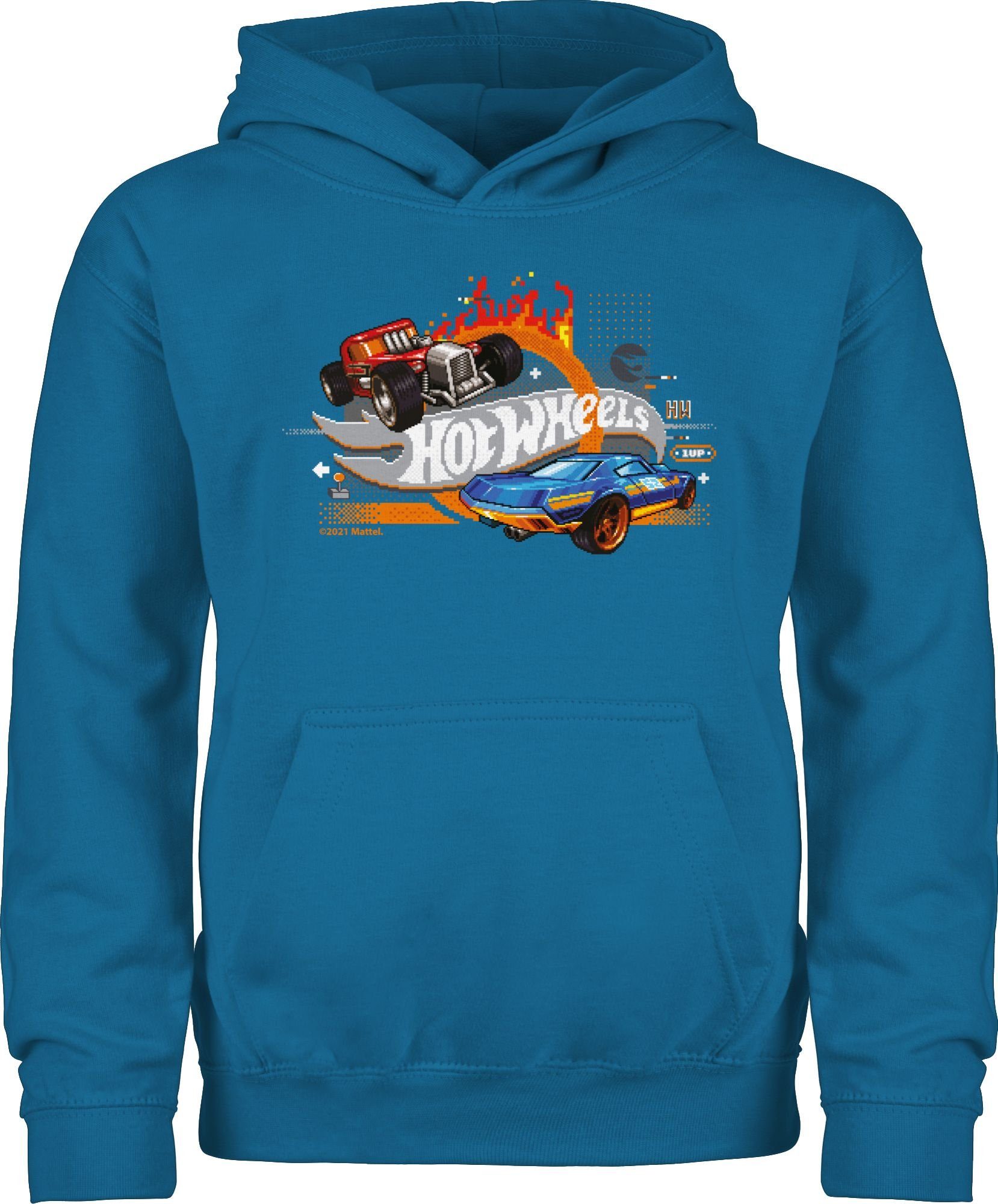 Shirtracer Hoodie 8-Bit Logo Hot Wheels Mädchen 1 Himmelblau | Sweatshirts
