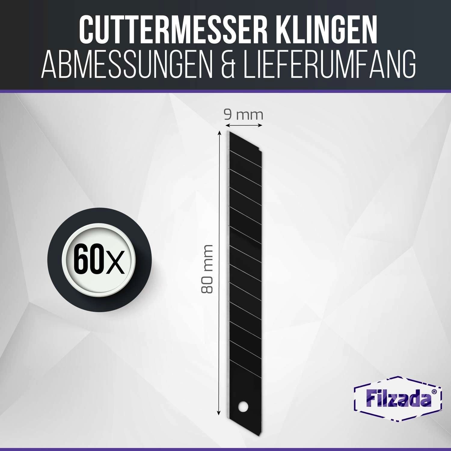 Filzada Cuttermesser 60x Cuttermesser Klingen 9mm günstig online kaufen