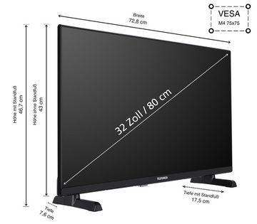 Telefunken XH32TO750S LCD-LED Fernseher (80 cm/32 Zoll, HD-ready, TiVo Smart TV, TiVo Smart TV, HDR, Triple-Tuner, Sprachsteuerung, HD+ 6 Monate inkl)