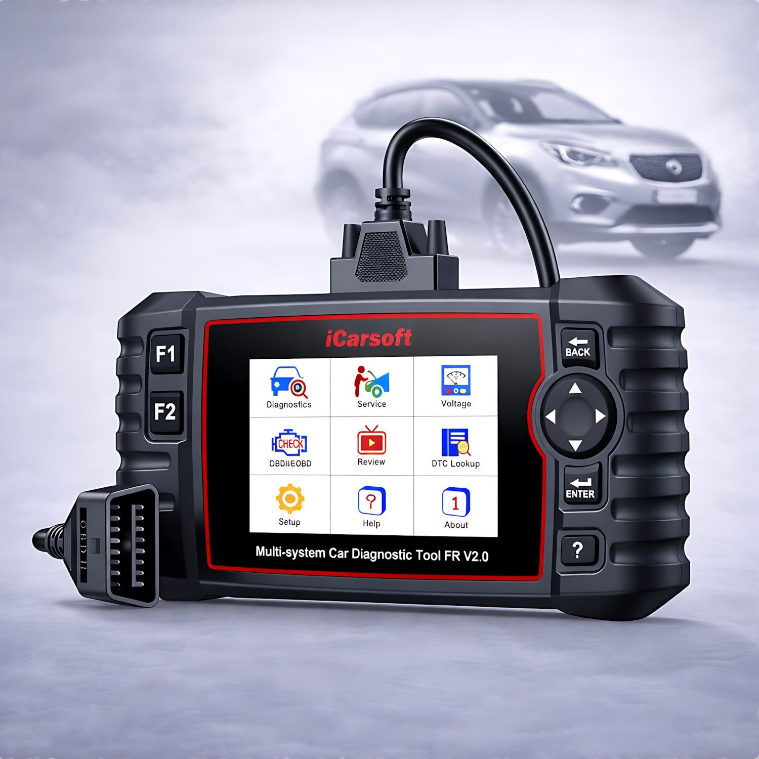 iCarsoft OBD2-Diagnosegerät FR V 2.0 für Citroen Peugeot Renault Dacia + Updates