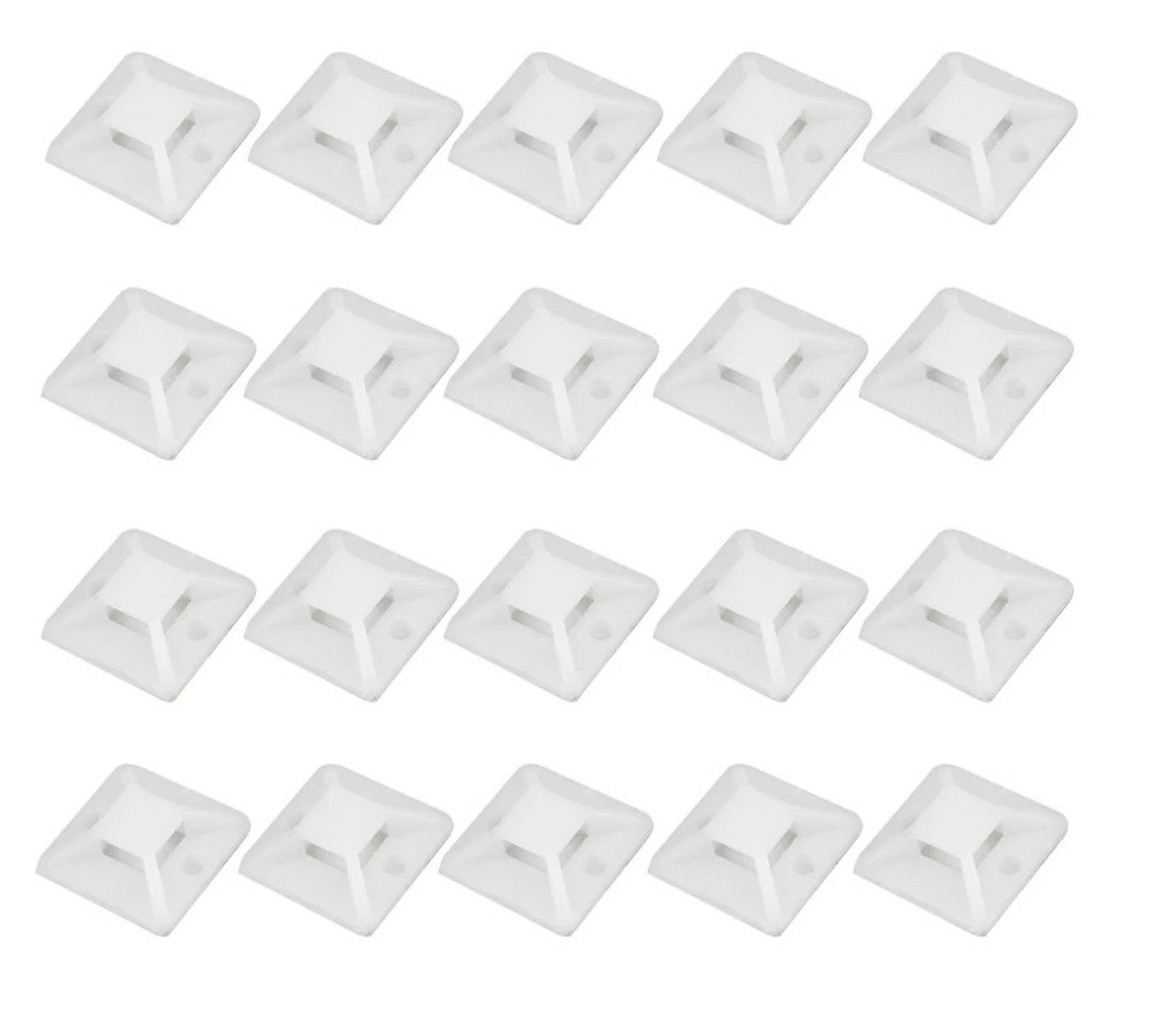 BAYLI Isolierband 30er Set Klebesockel für Kabelbinder Weiß 18 x 18 mm - 30 Stück Befes
