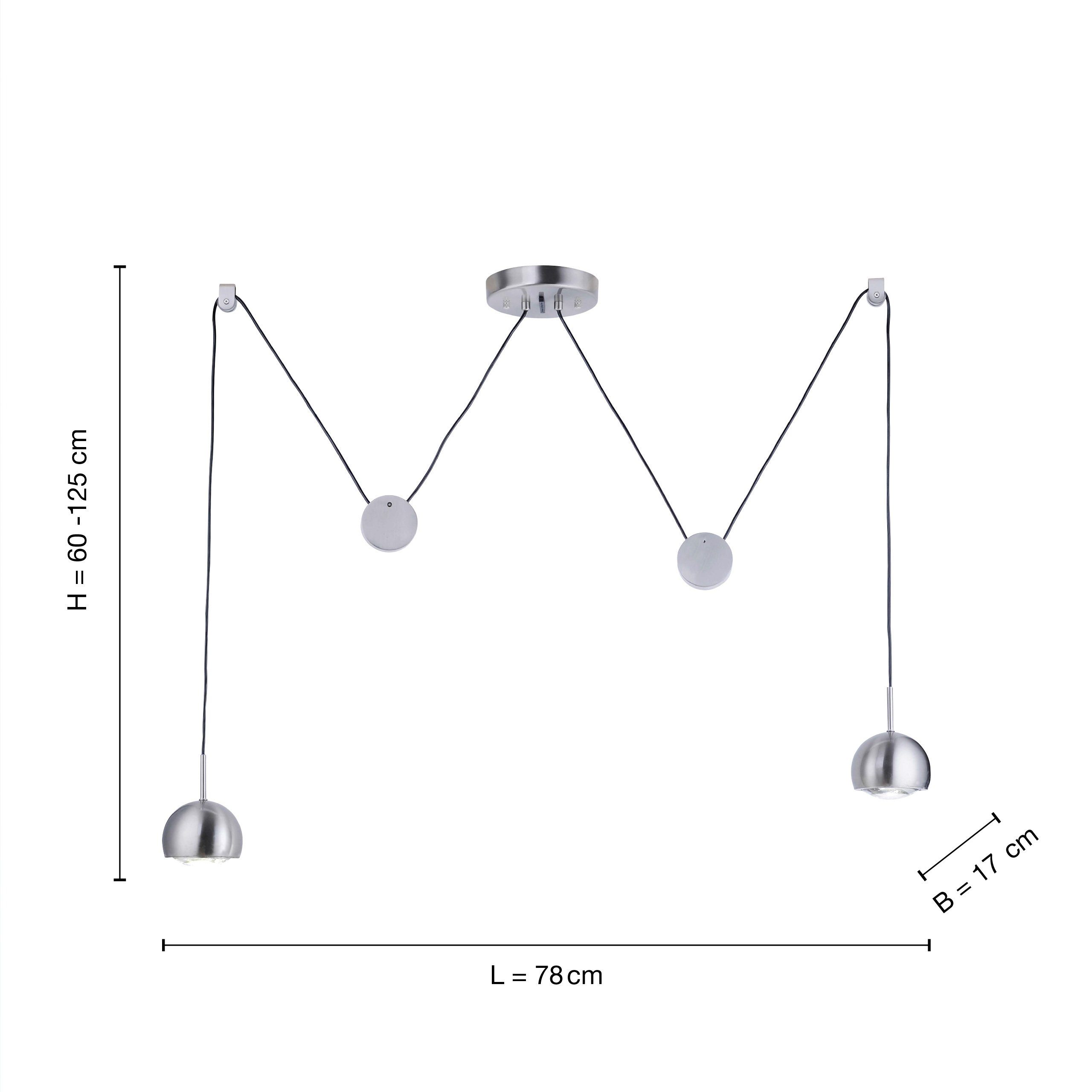 Paul Neuhaus Smarte LED-Leuchte Pendellampe Smart Home Q - ADAM CCT, CCT-Farbtemperaturregelung, RGB-Farbwechsel, mit Leuchtmittel, Warmweiß bis Tageslichtweiß, Zugpendel dimmbar per Fernbedienung, Farbwechsel