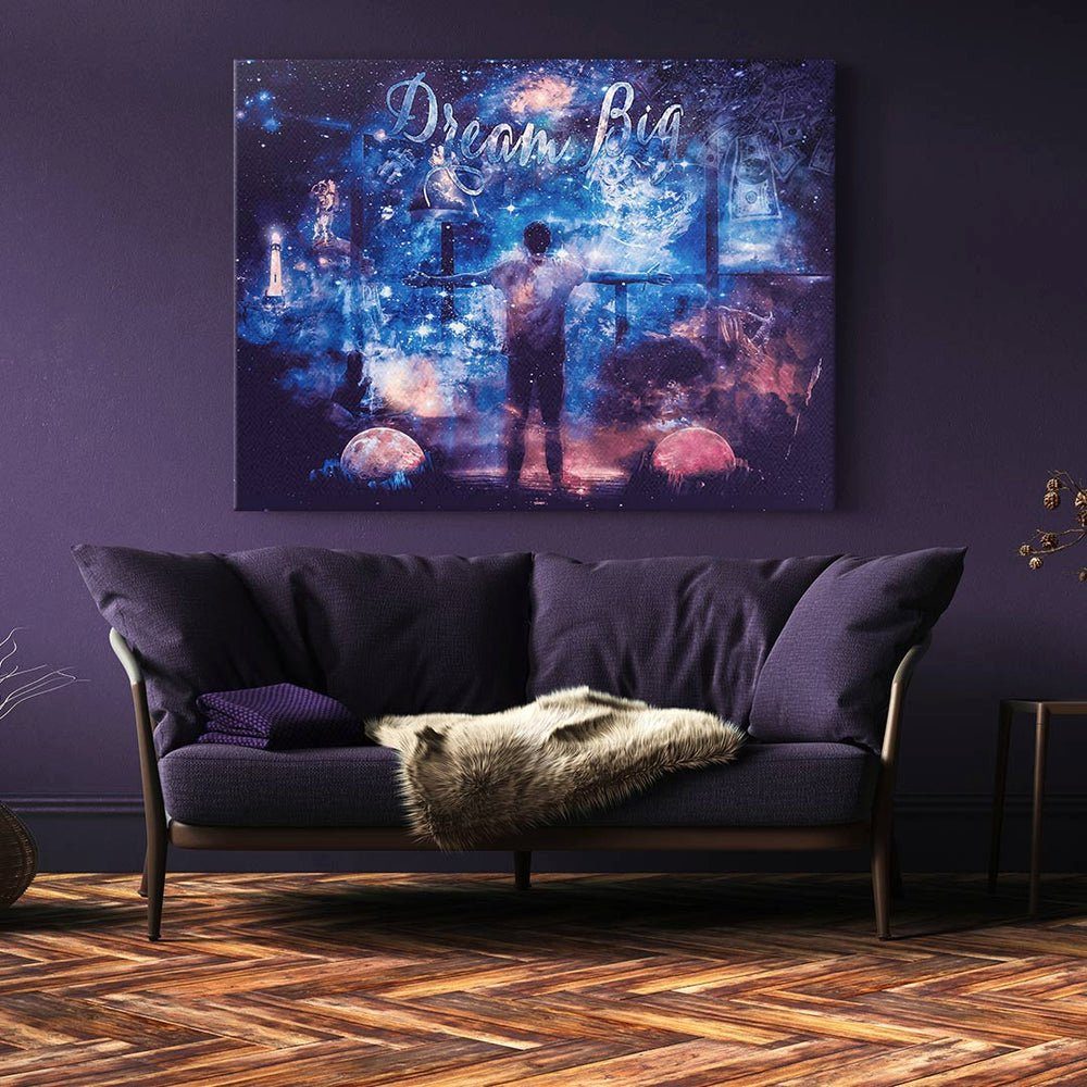 Leinwandbild Pop It A Starts - - ohne With Leinwandbild, Premium Dream Art - Rahmen DOTCOMCANVAS® Motivation