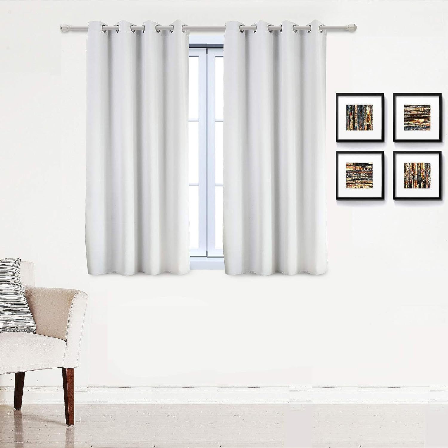 Vorhang, Woltu, Ösen (2 St), blickdicht, Wärmeisolierend Leichte weiß-grau Kälteschutz