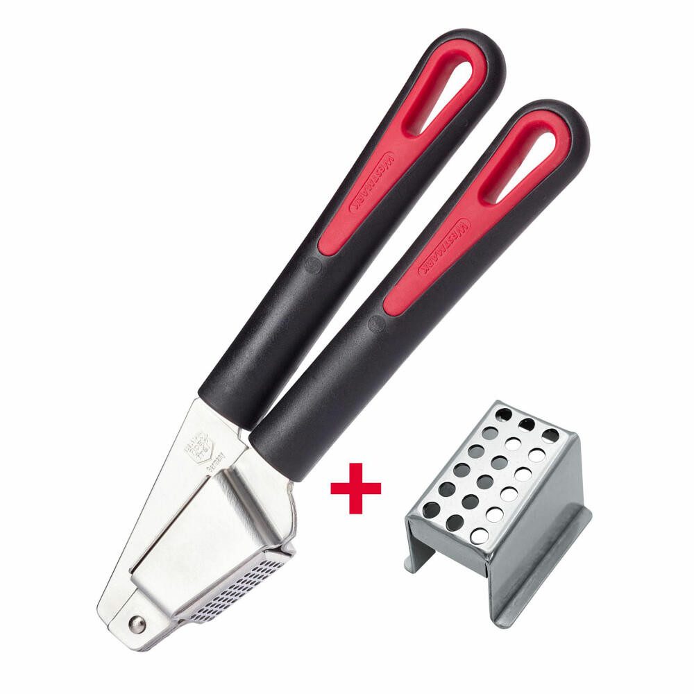 WESTMARK Knoblauchpresse Inkl. zwei Presseinsätzen: fein + grob, Gallant Plus, PA, TPE, Edelstahl, Made in Germany, spülmaschinengeeignet, BPA-frei